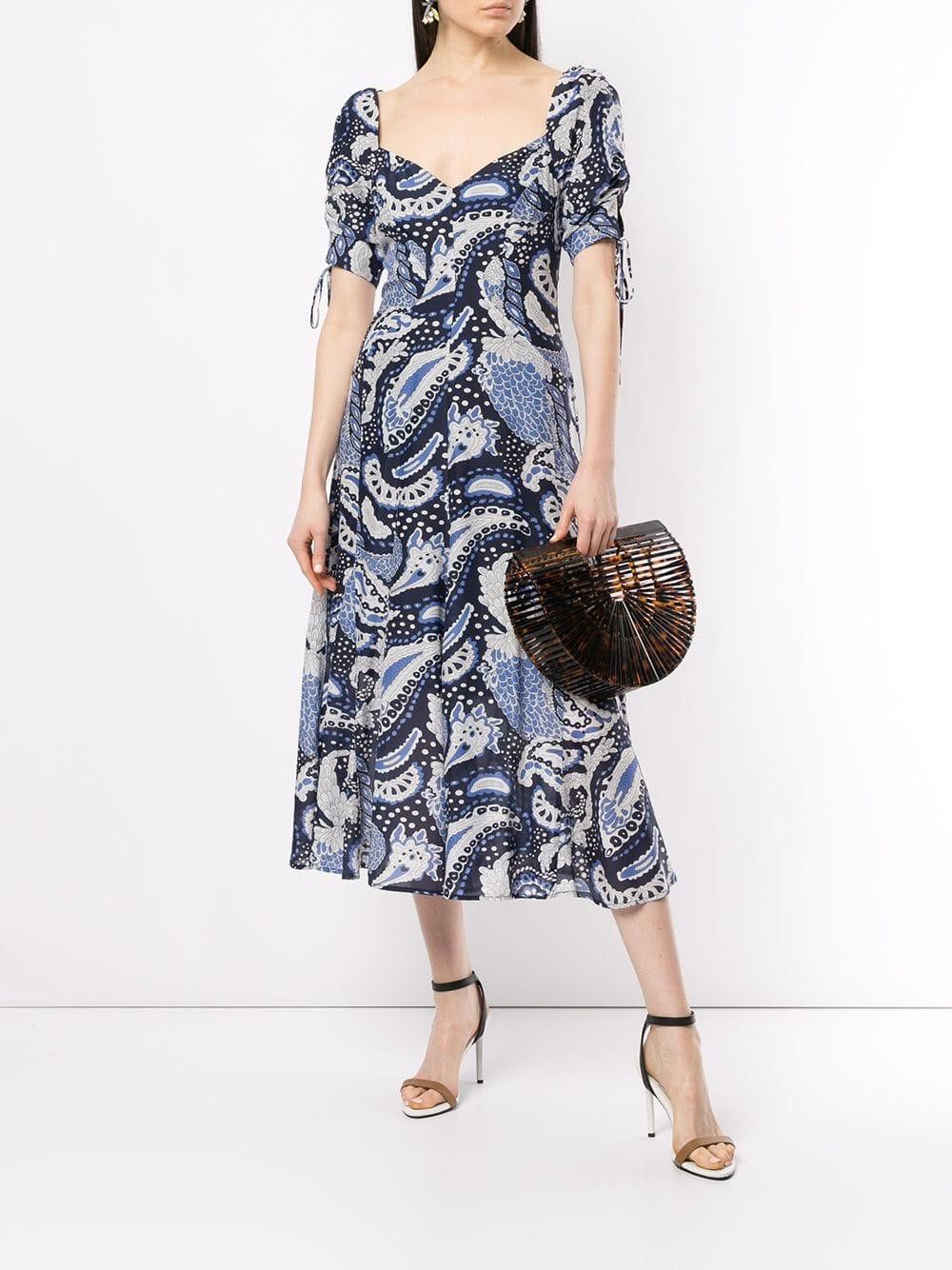 Image of Alice Mccall Paisley Midi Dress in Royal, Women's (Size XS)