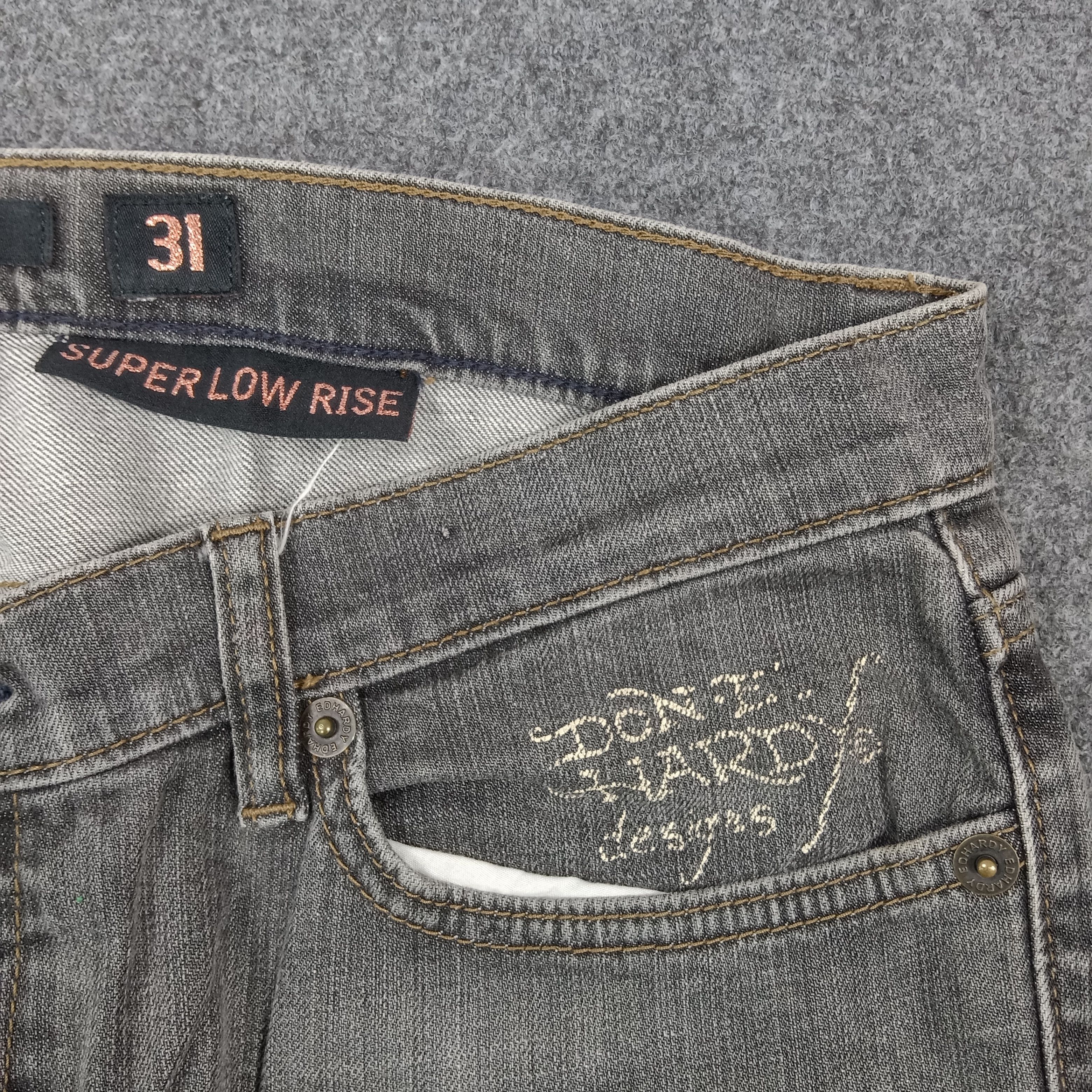 Ed Hardy Ed Hardy American Super Low Rise Denim Jeans C280N22 Size 34" / US 12 / IT 48 - 7 Thumbnail
