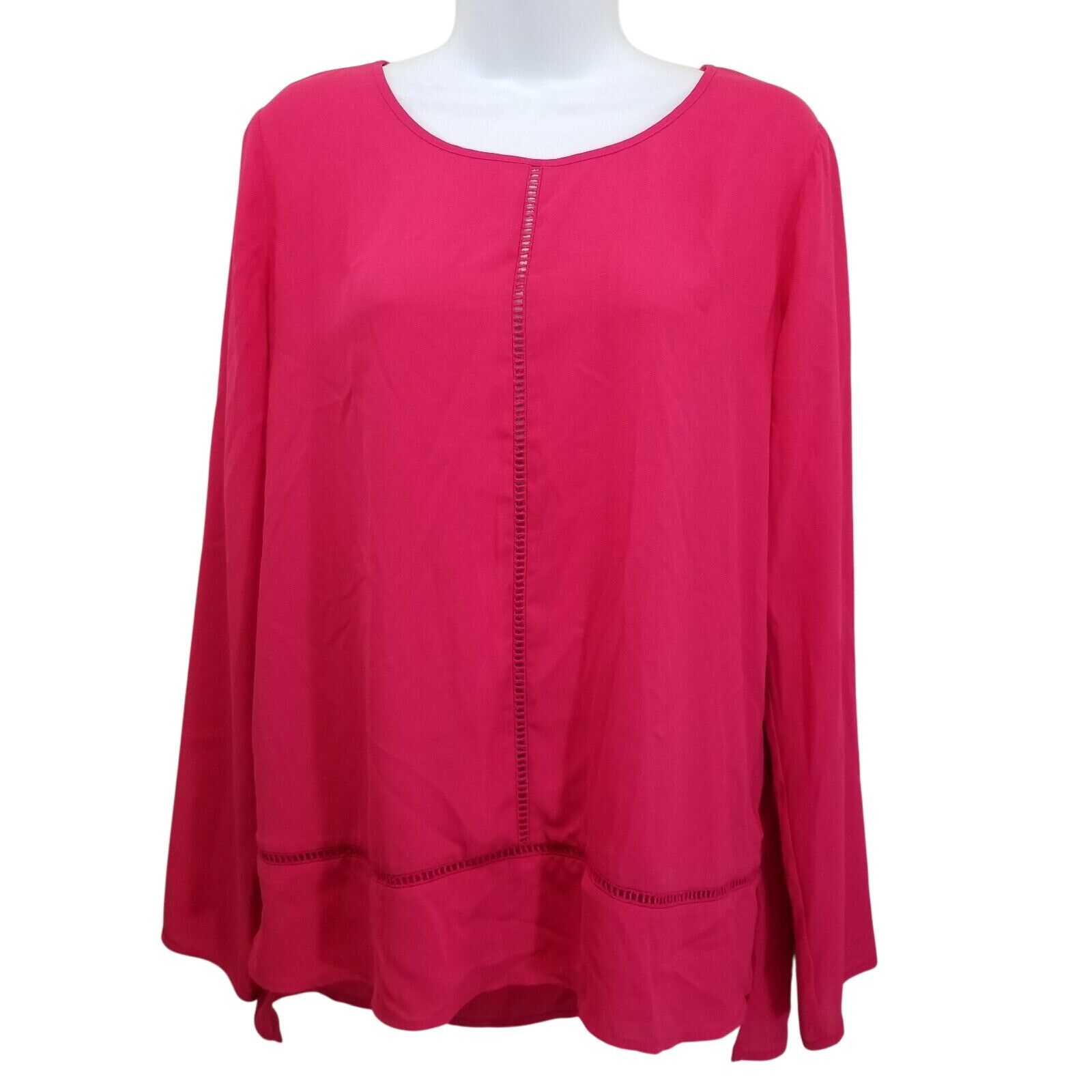 Anthropologie Pleione M Shirt Top Blouse Hot Pink Hi Low Lightweight Anthr Size M / US 6-8 / IT 42-44 - 1 Thumbnail