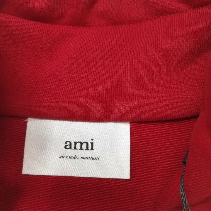 AMI AMIPARIS Red Heart Logo Half-Zip Hoodie -2507 Size US XXL / EU 58 / 5 - 4 Thumbnail