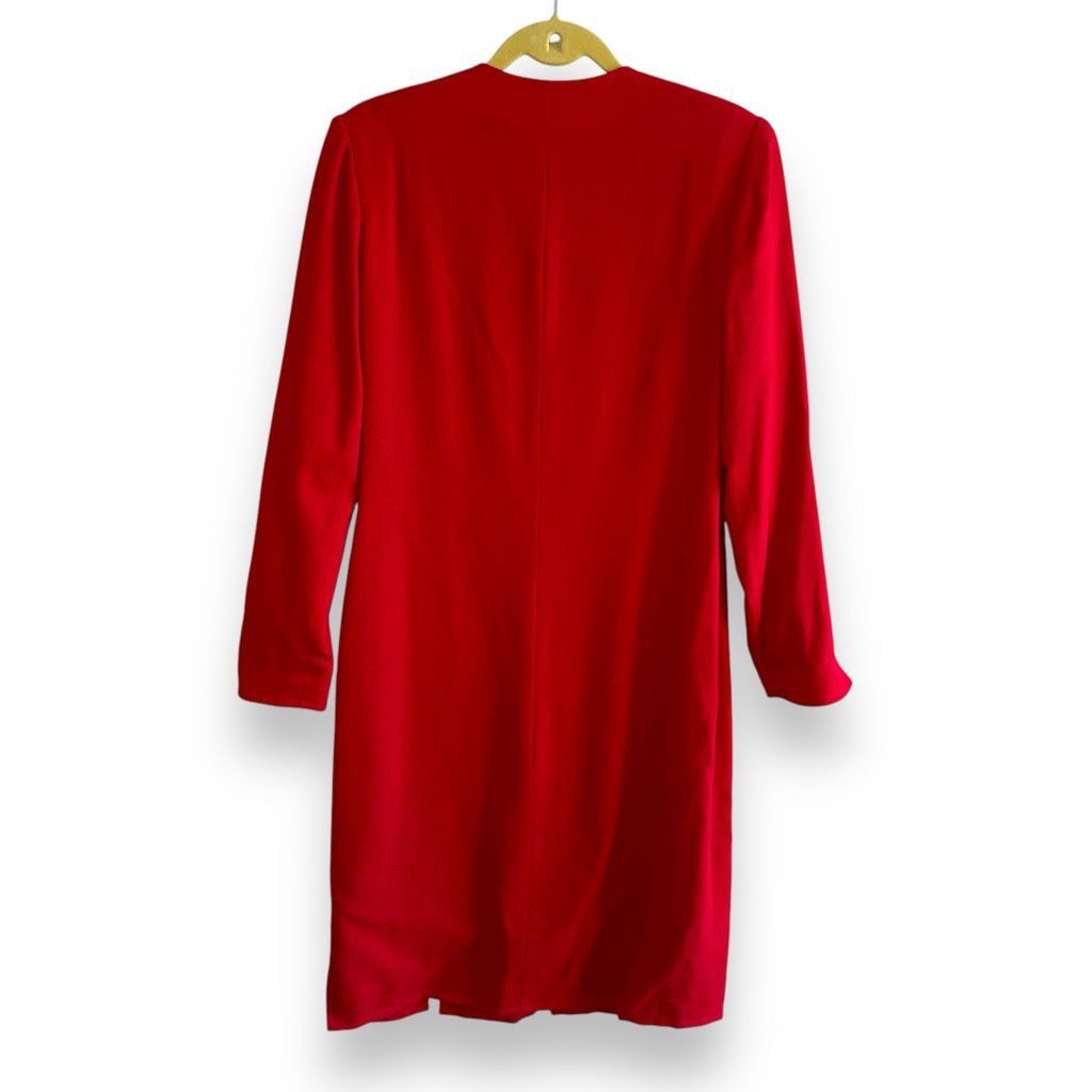 Other Linda McMillan Red L/S V-Neck Knit Dress Sz 12 Size XL / US 12-14 / IT 48-50 - 7 Thumbnail