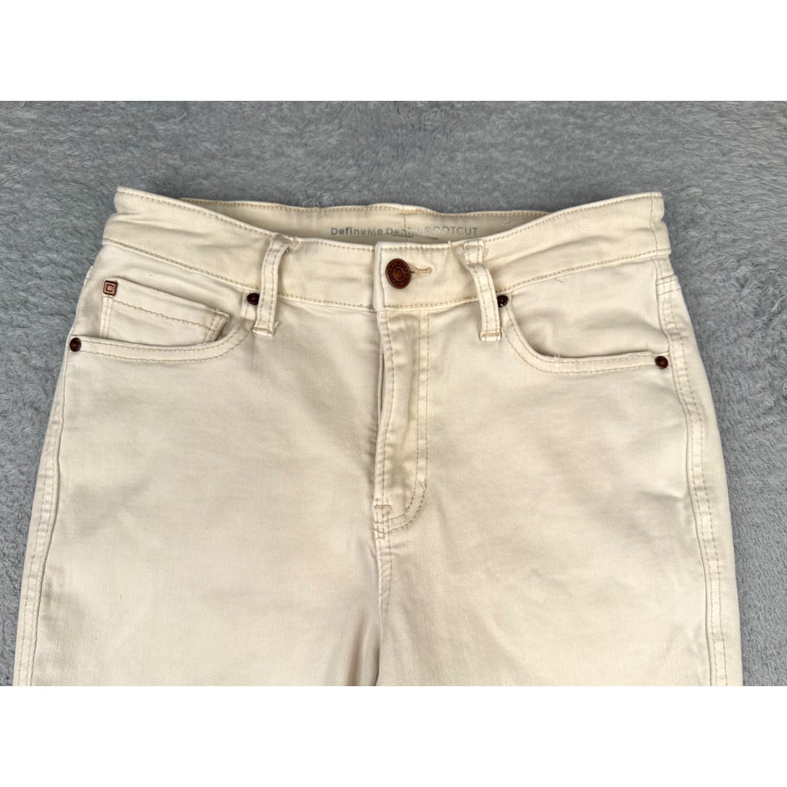 Vintage Chicos Jeans Women Bootcut 2 R Beige Denim 26x28 Mid Rise 26 28 Cotton Blend 5-Pocket Designer Cowboy Southwestern American Regular Size 26" / US 2 / IT 38 - 4 Thumbnail