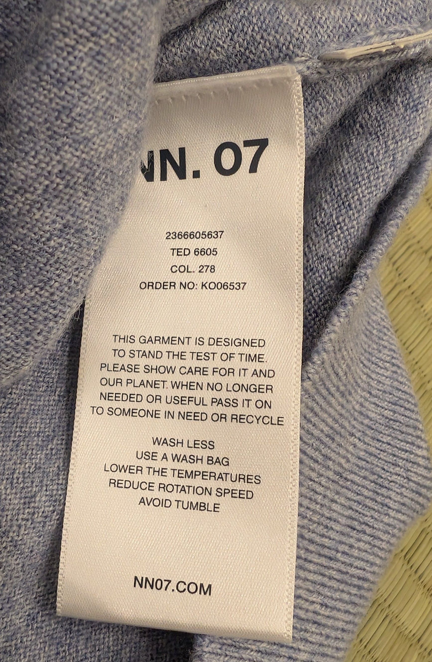 NN07 NN07 No Nationality Ted Sweater 100% Wool Tint Blue Size US XL / EU 56 / 4 - 4 Thumbnail