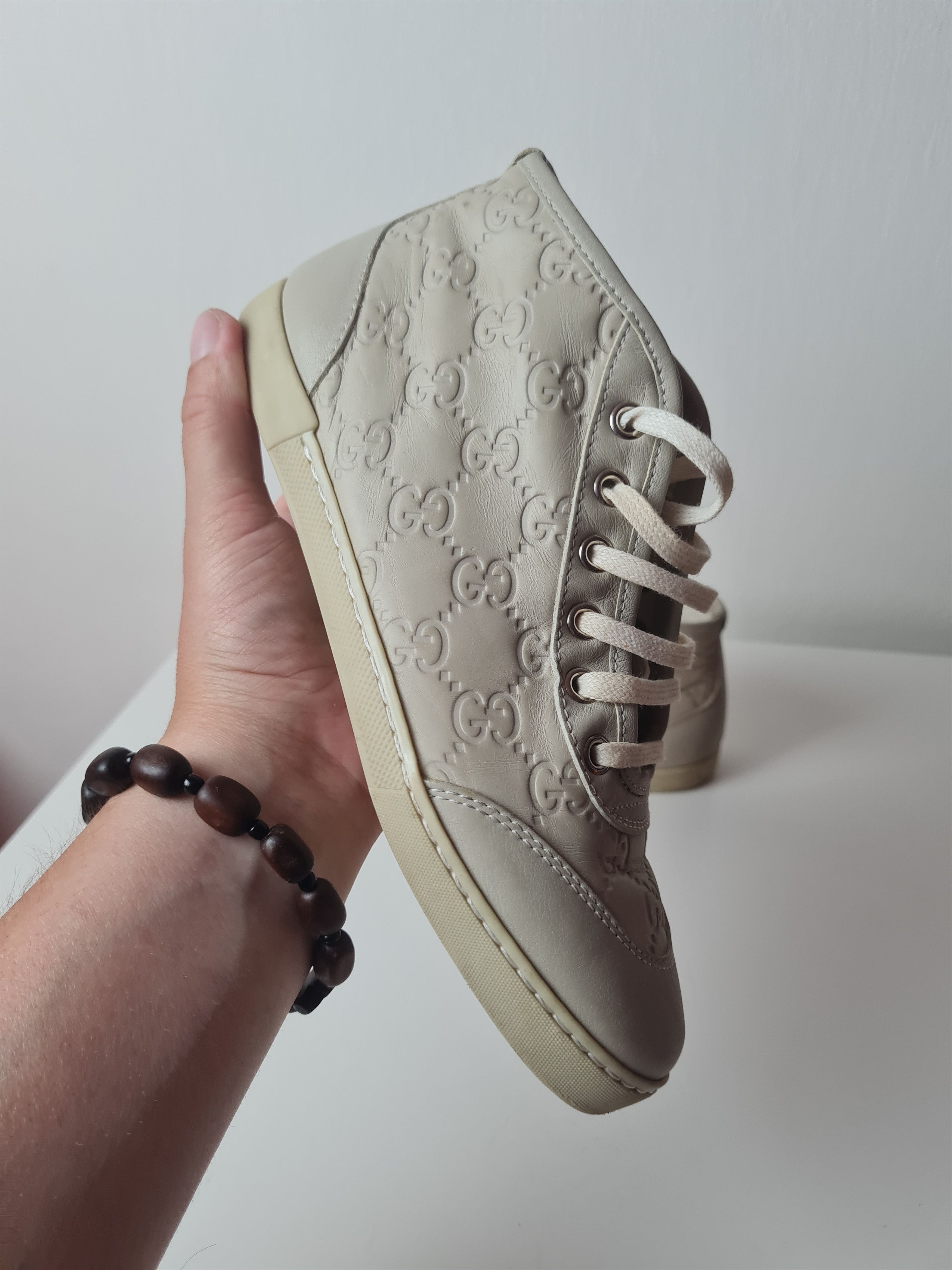 Gucci Vintage GUCCI Microguccissima High Top Sneakers Leather Size US 4 / IT 34 - 10 Thumbnail