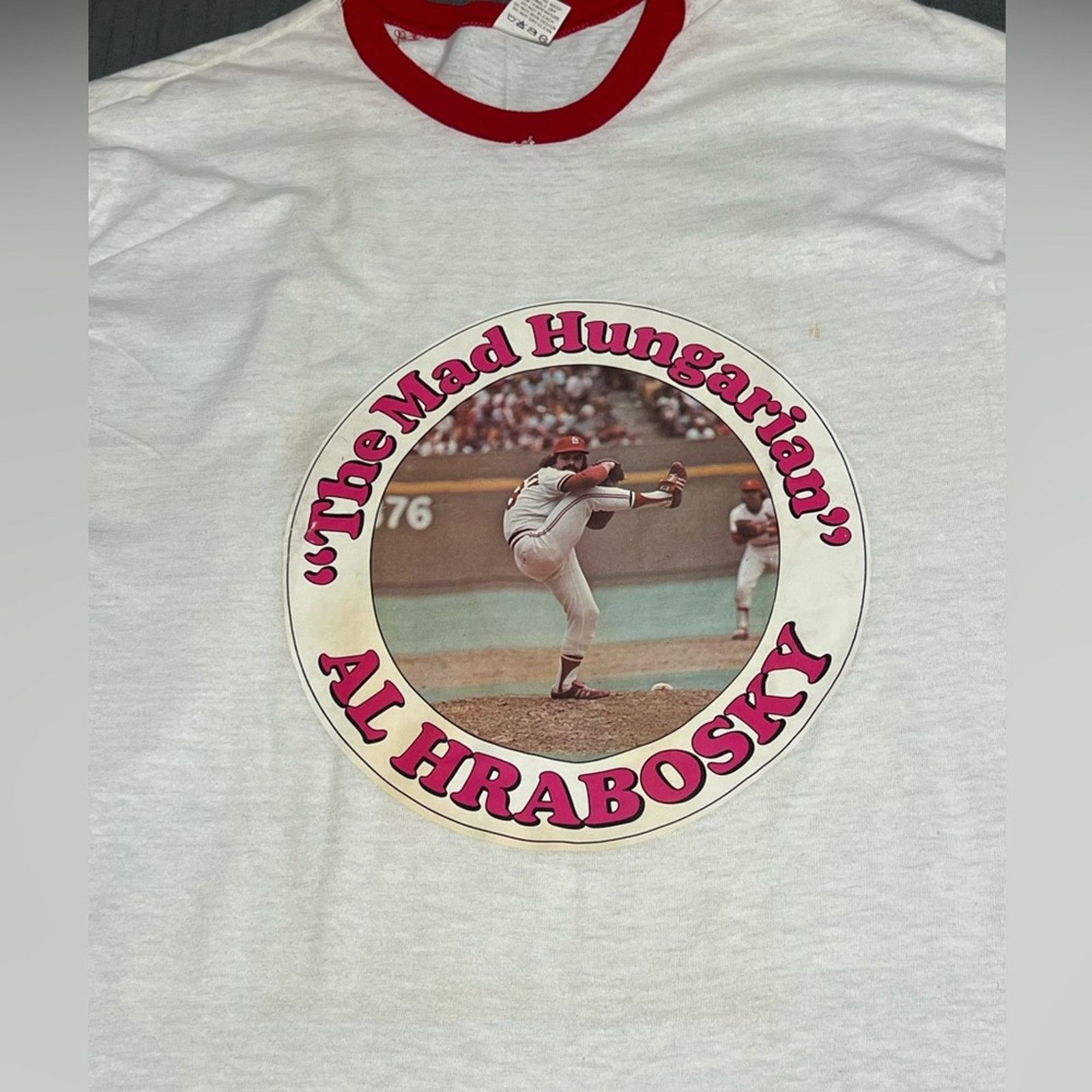 Velva Sheen Vintage 70’s Ringer The Mad Hungarian Al Hrabosky RARE Shirt Size US L / EU 52-54 / 3 - 3 Thumbnail