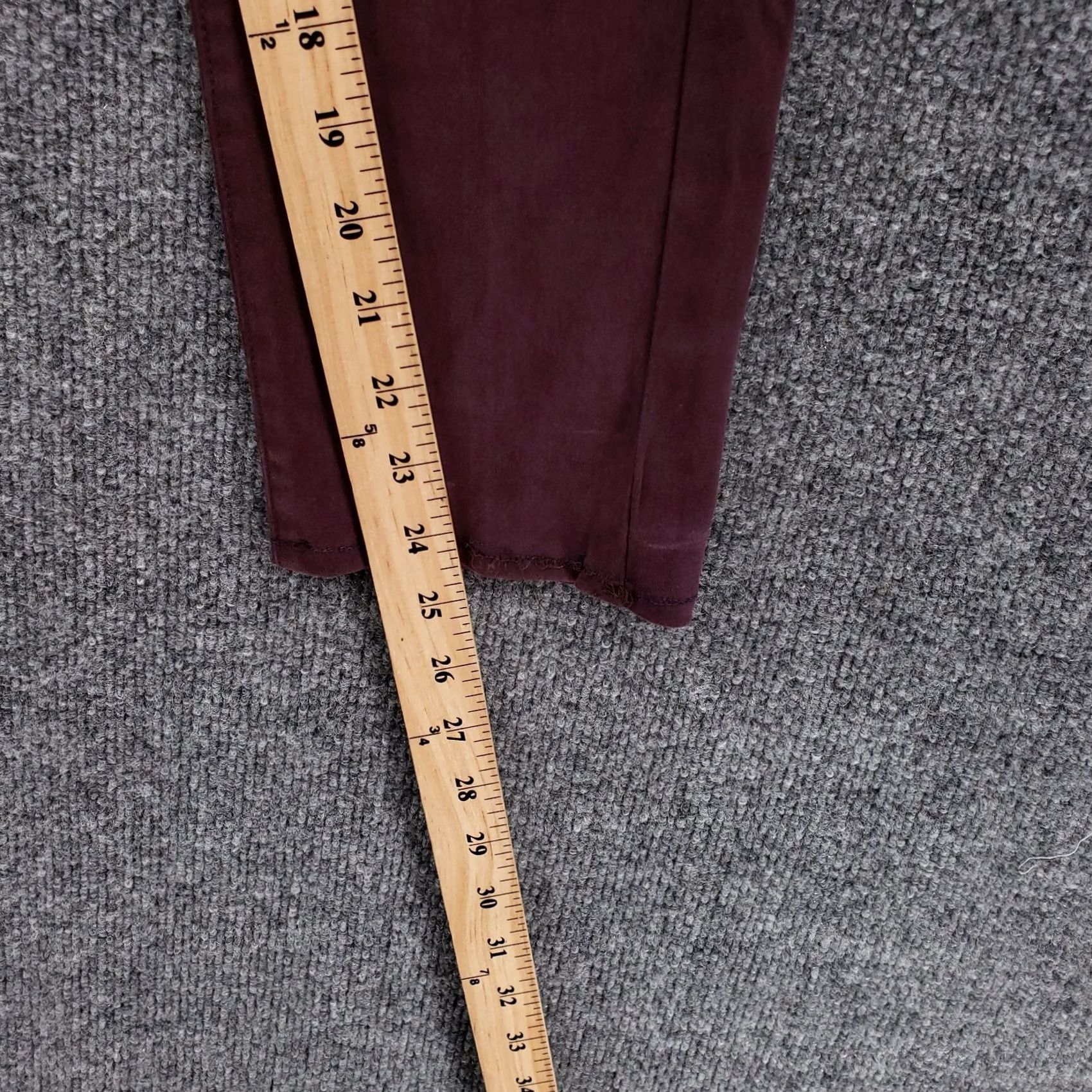 Vintage GH Bass Co Jeans Womens 8 Maroon Red Skinny Ankle Mid Rise Stretch Zip Fly 31x24 Size 30" / US 8 / IT 44 - 5 Thumbnail