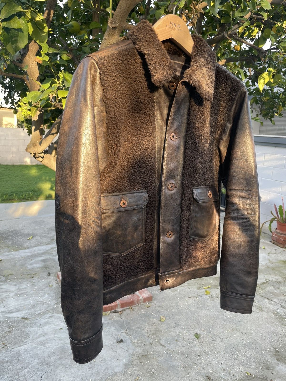 RRL Ralph Lauren RRL Ralph Lauren Shearling Leather Grizzly Jacket XS Brown Size US XS / EU 42 / 0 - 4 Thumbnail