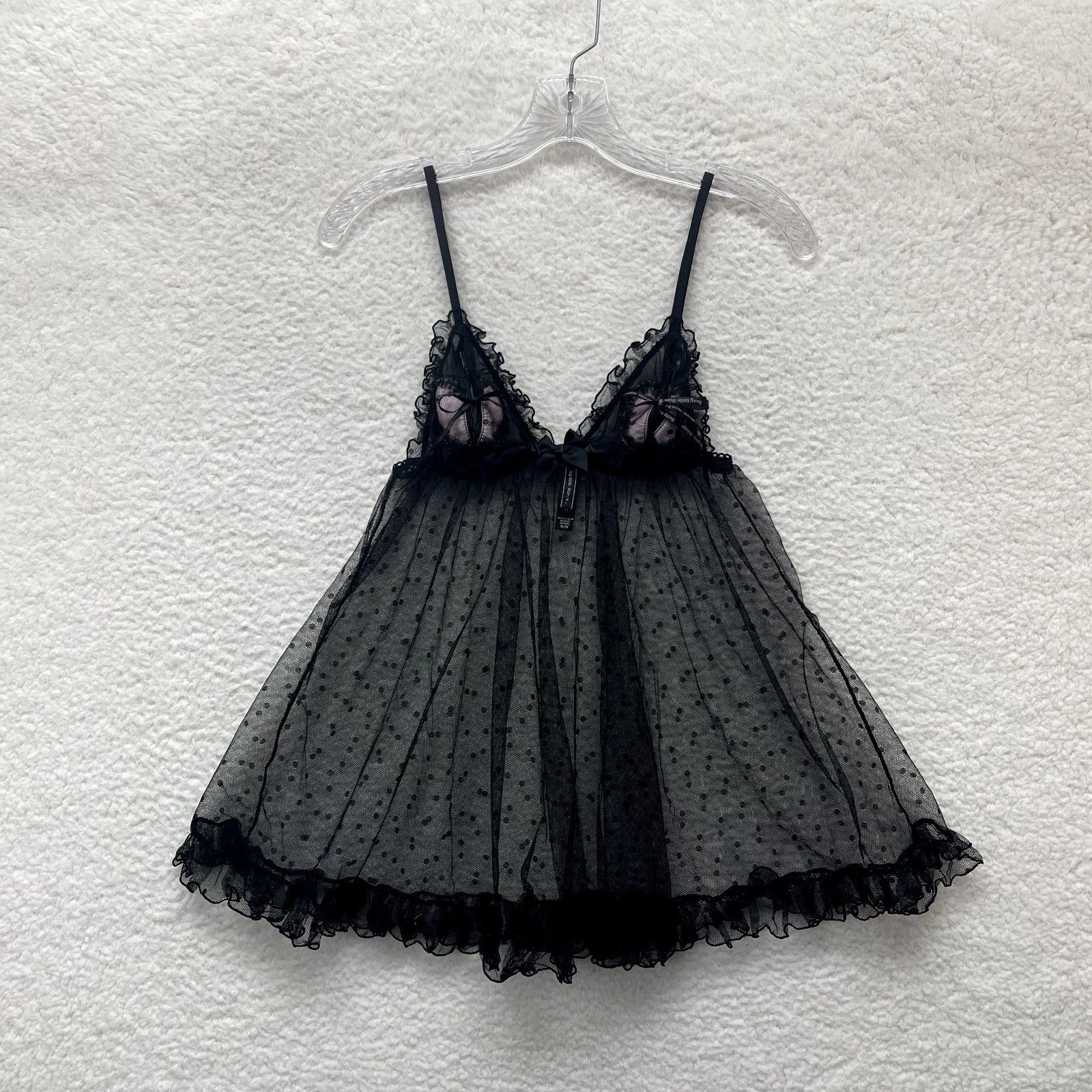 Victoria's Secret Victoria's Secret Black Polka Dot Sheer Mesh Sexy