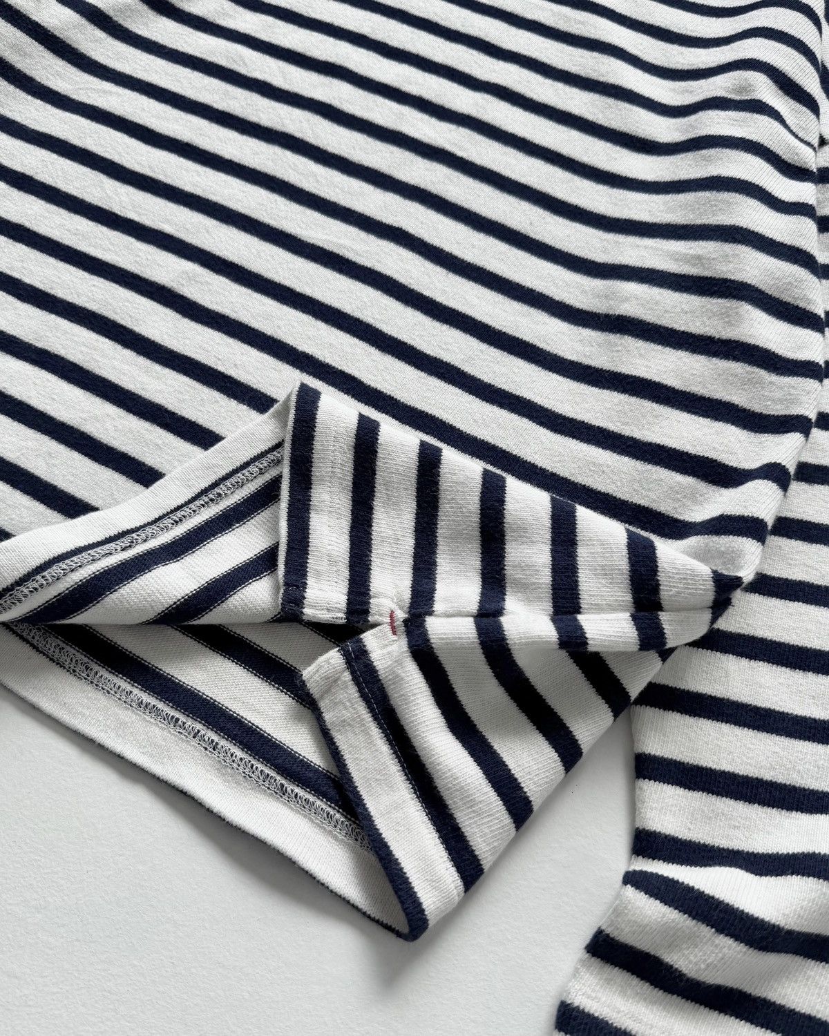 Blue Blue Japan BLUE BLUE BRETON NAVY OVERSIZE CROPPED SHIRT Size L / US 10 / IT 46 - 6 Thumbnail