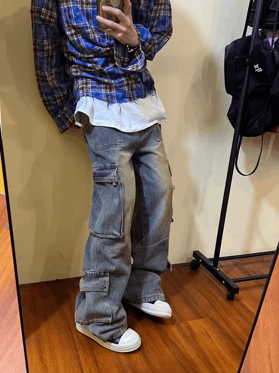 Japanese Brand Vintage street hip hop baggy wide leg jeans Size US 30 / EU 46 - 1 Thumbnail