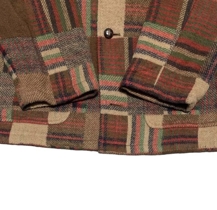 Japanese Brand Vintage Japanese Patchwork Wool Jacket By Louis Chavlon Size US L / EU 52-54 / 3 - 4 Thumbnail