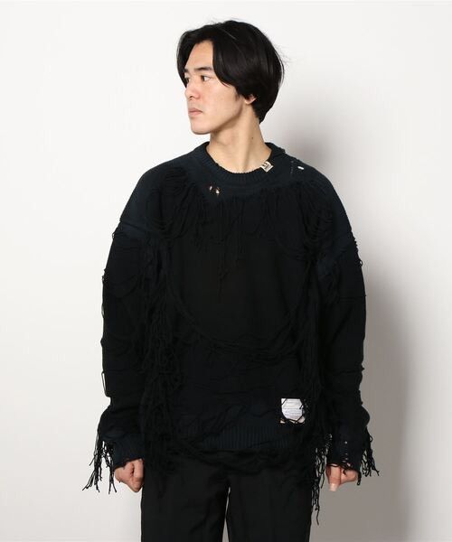 Maison MIHARA YASUHIRO Black Distressed MMY Sweater Size US L / EU 52-54 / 3 - 2 Thumbnail