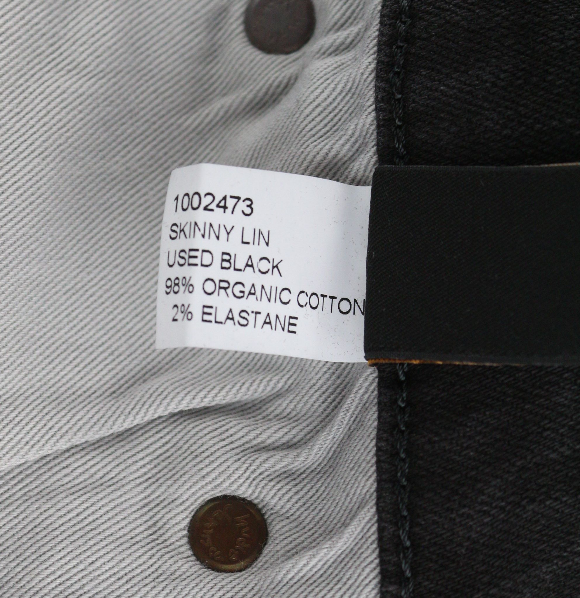 Nudie Jeans SKINNY LIN USED BLACK W29/L32 Organic Cotton Jeans 80432 Size US 29 - 7 Thumbnail