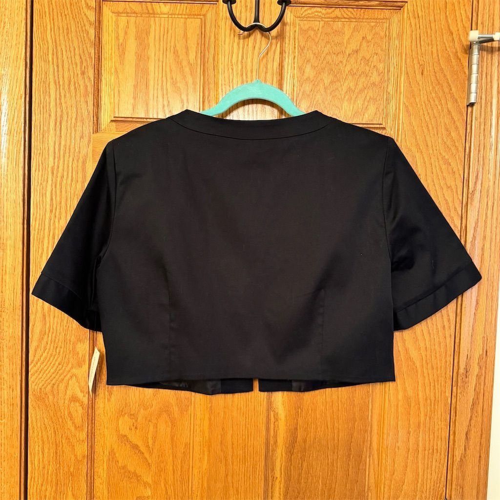 Other Dressbarn Women's Black Open Front Short Shrug Jacket Size Size L / US 10 / IT 46 - 3 Thumbnail
