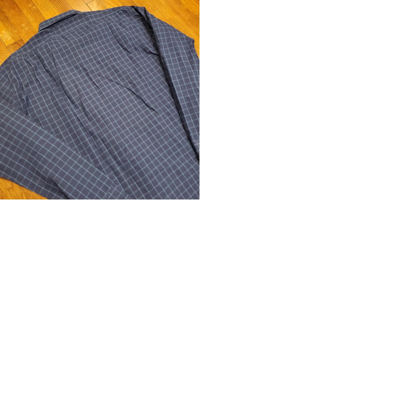 Sid Mashburn VINTAGE Sid Mashburn Dress Shirt Mens 2XL Navy Blue Check Plaid Long Sleeve Button Down Size 48R - 9 Thumbnail