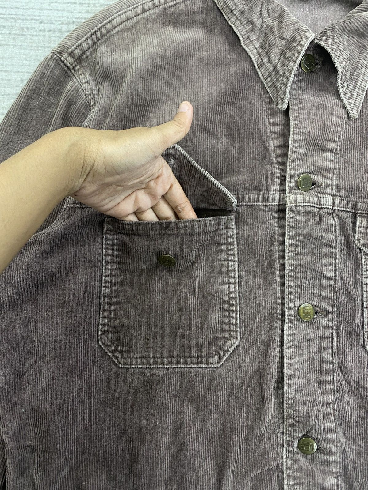Lee × Vintage Vintage 80s Lee Casual Brown Double Pocket Corduroy Jacket Size US L / EU 52-54 / 3 - 8 Thumbnail