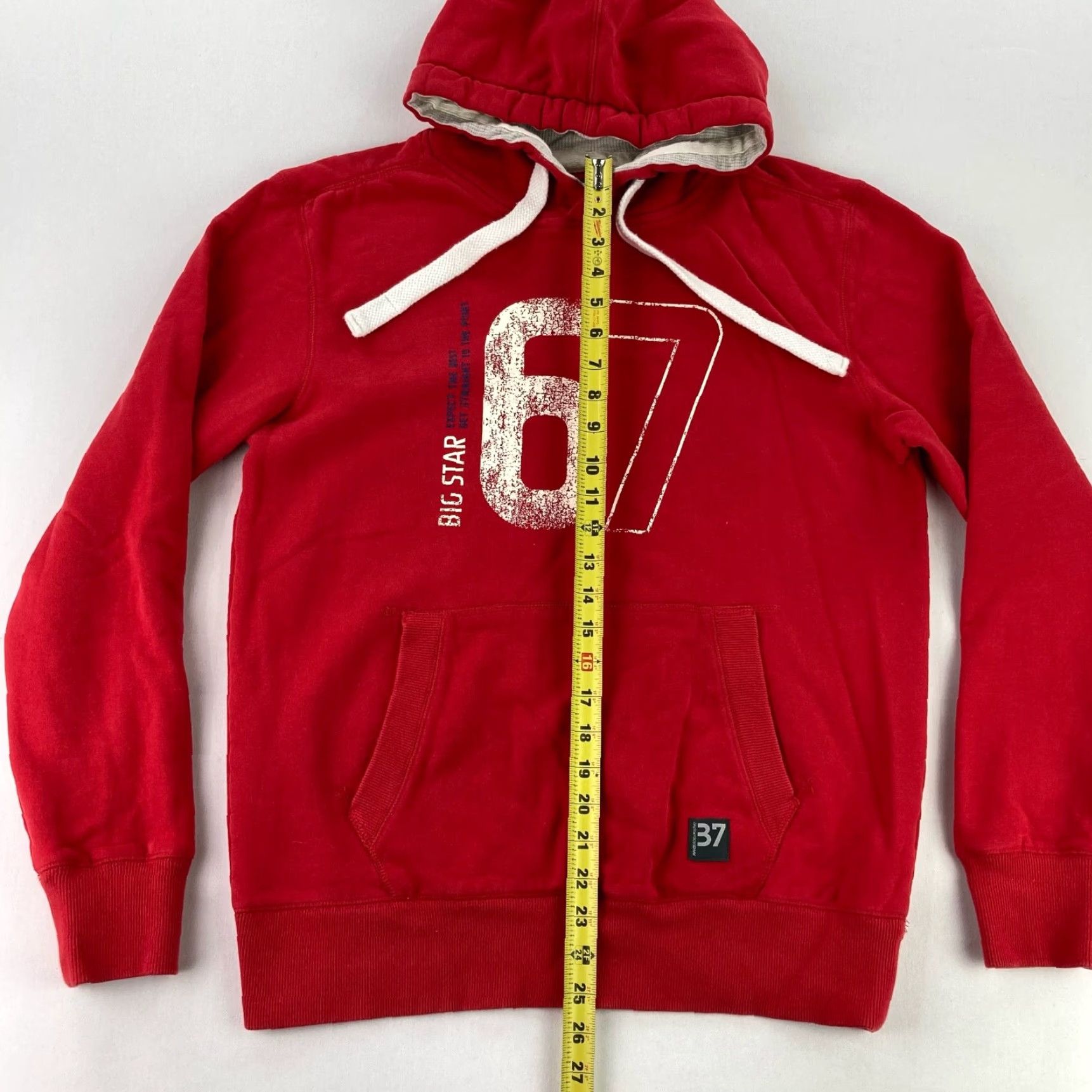 Vintage Big Star Men's Logo Pullover Hoodie/Sweatshirt Red Medium Size US M / EU 48-50 / 2 - 4 Thumbnail