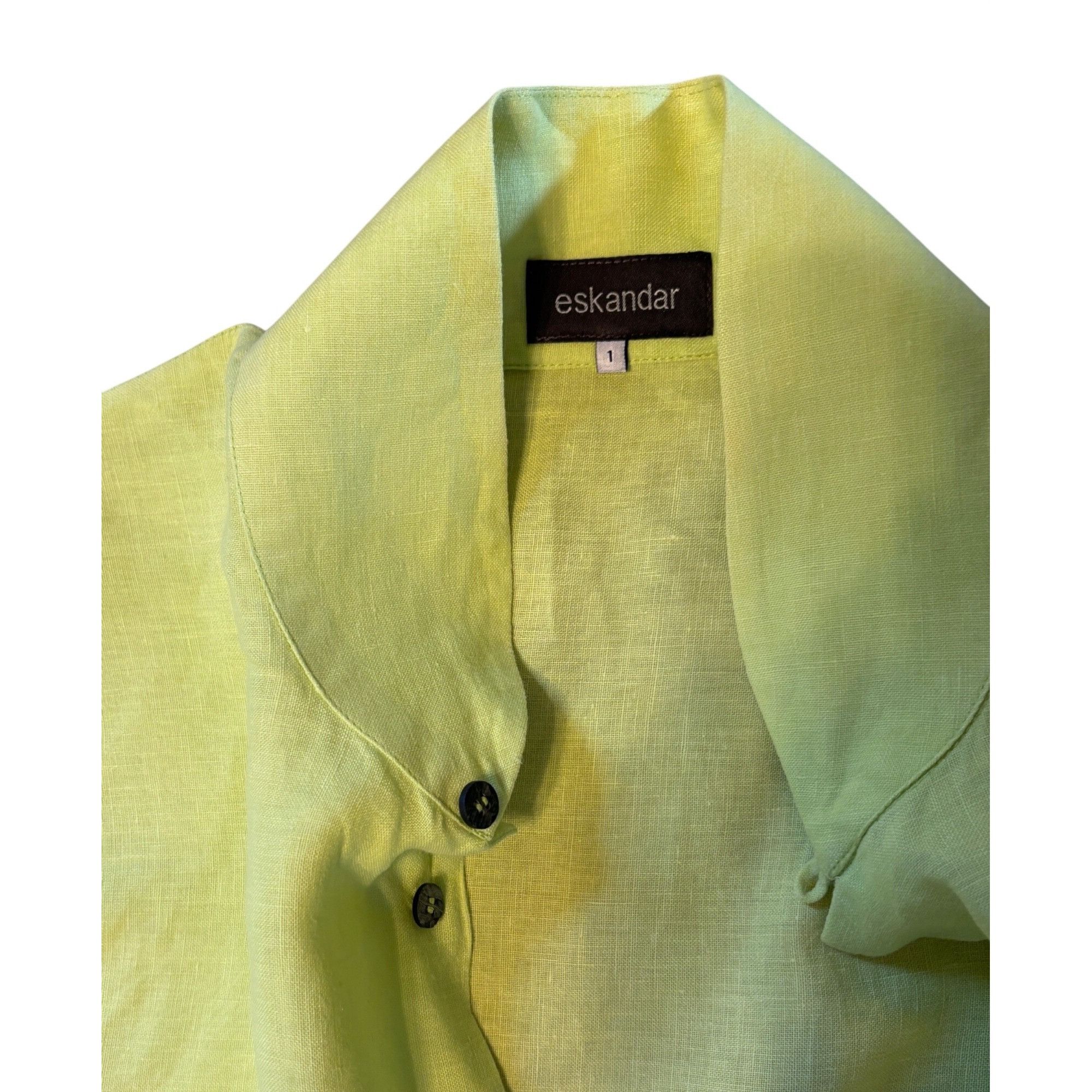 eskandar $875 Eskandar 1 10/12 Linen Sleeveless Shirt Dress Lagenlook Size L / US 10 / IT 46 - 6 Thumbnail