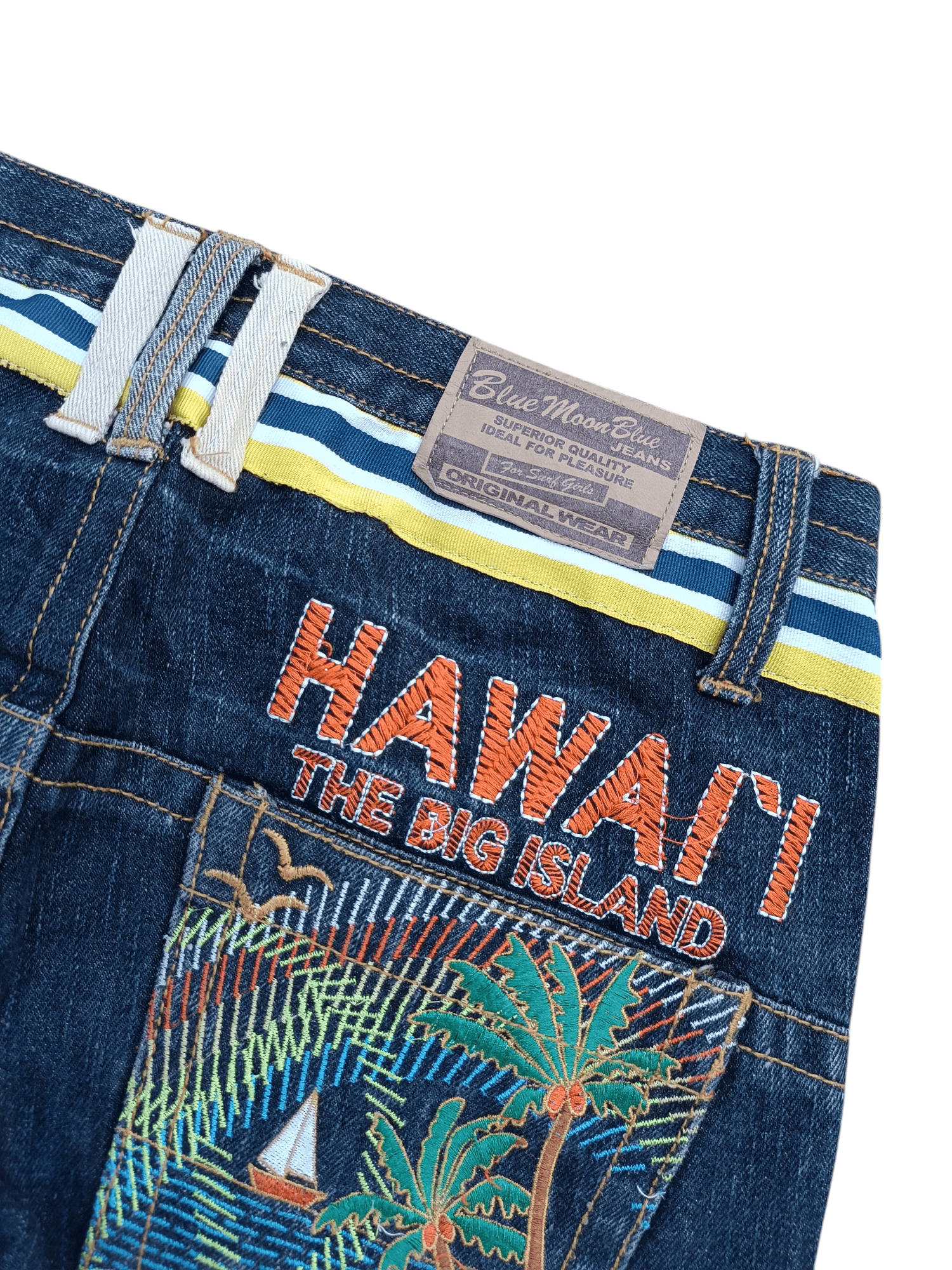 Designer VTG BLUE MOON BLUE SIDE STRIPE EMBROIDERY STYLE DESIGN DENIM Size US 30 / EU 46 - 19 Thumbnail