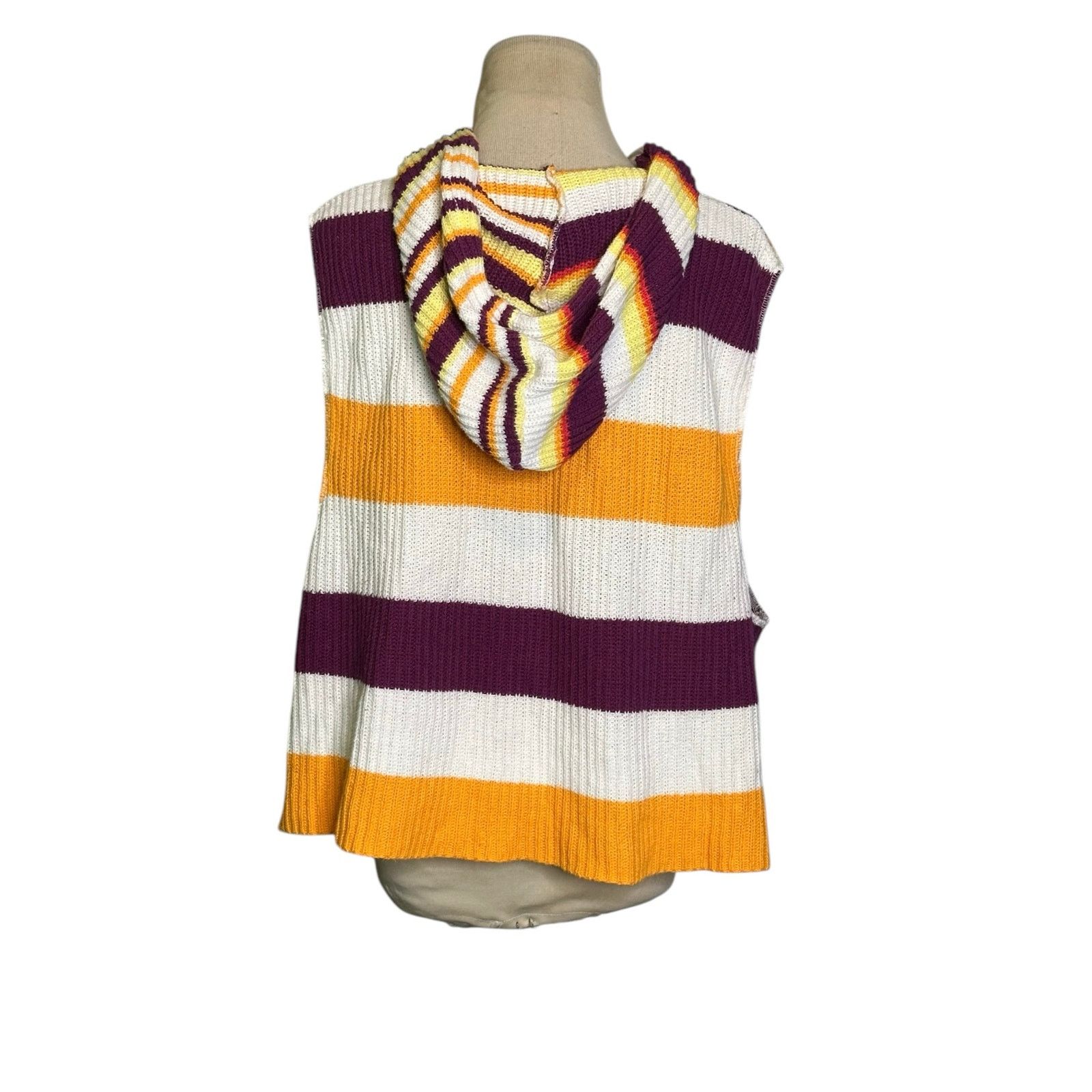Bdg BDG colorful striped slouchy hoodie sweater Vest Size XS Size XS / US 0-2 / IT 36-38 - 9 Thumbnail