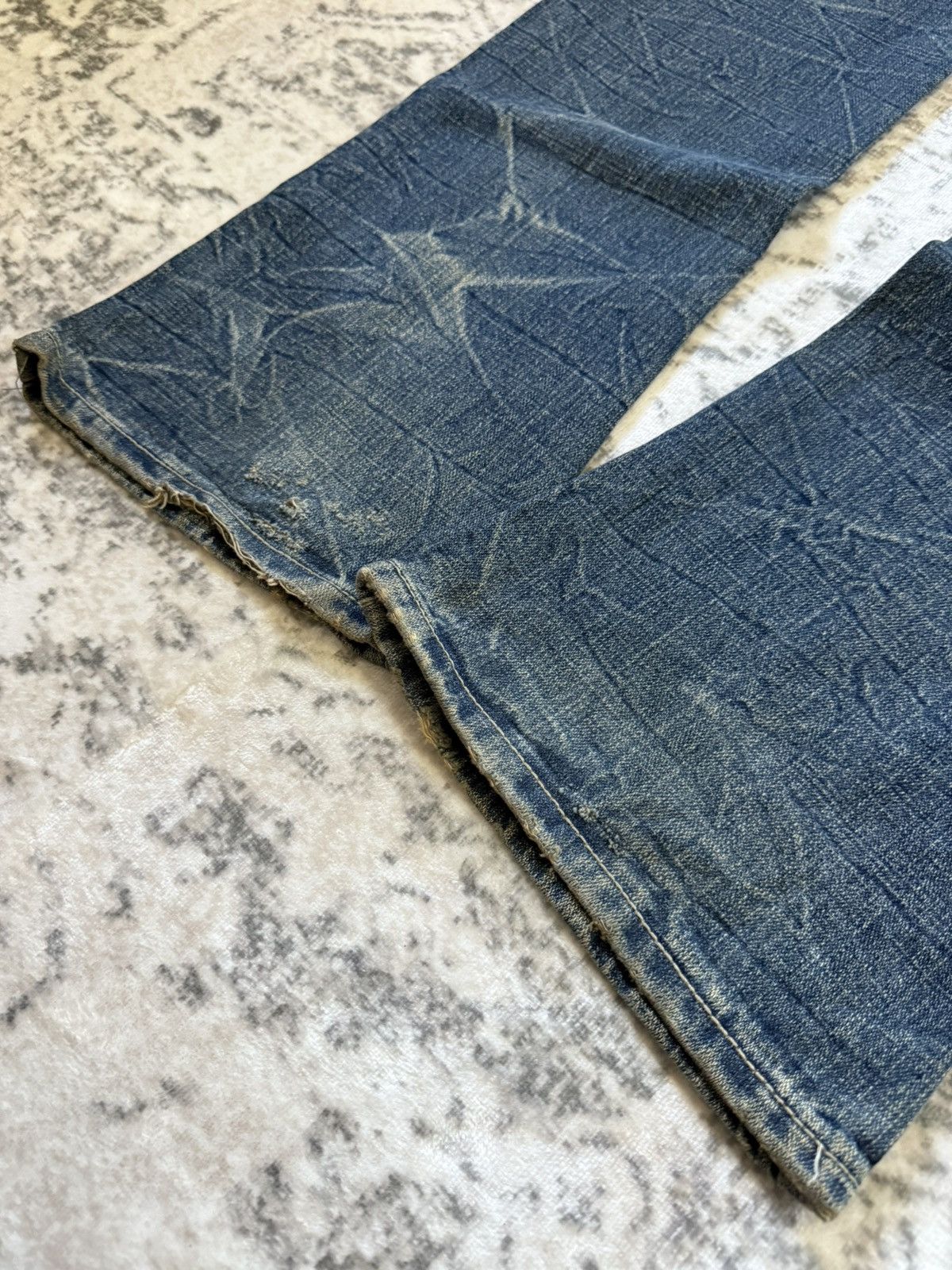 Japanese Brand R 45rpm Mud Wash Honeycomb Distressed Flared Jeans Size US 28 / EU 44 - 19 Thumbnail