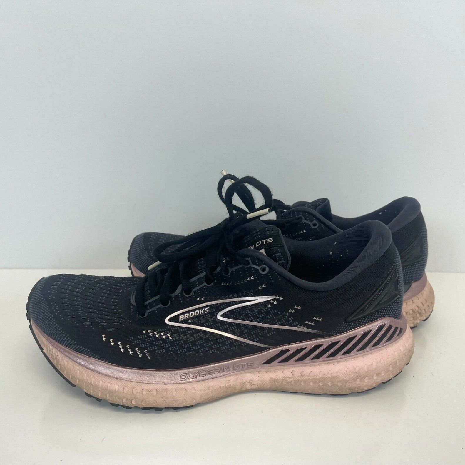image of Brooks Glycerin 19 Cushion Road Running Shoes Blue Pink Womens Size 10 in White