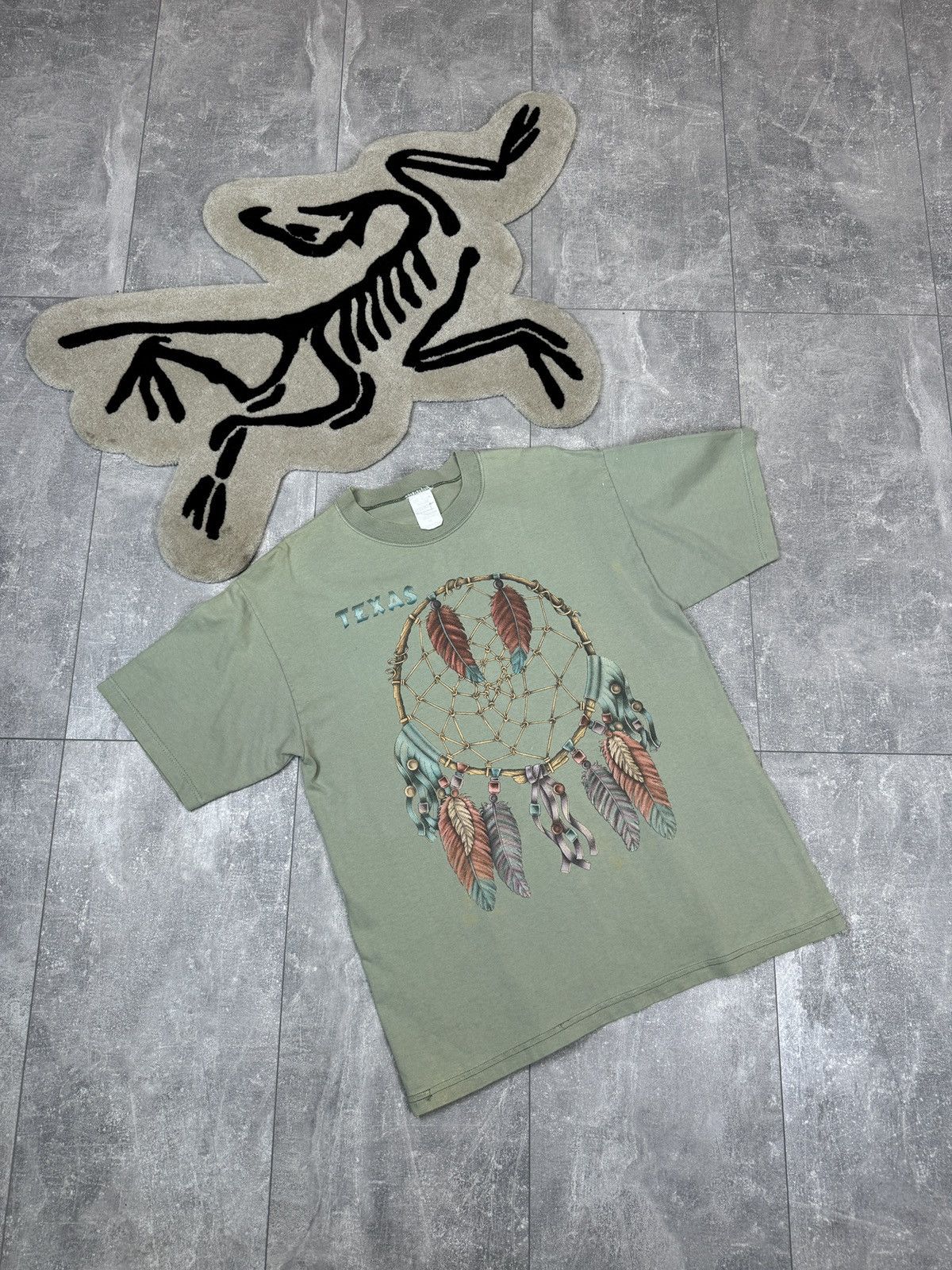 Vintage Texas Vintage 90s Dreamcatcher T-shirt single stitch olive Size US M / EU 48-50 / 2 - 1 Thumbnail