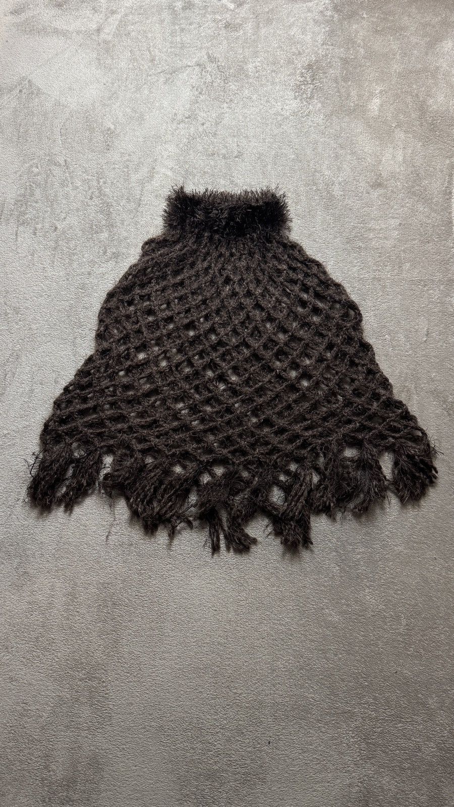 Le Grande Bleu (L.G.B.) Vintage Bohemian Mesh Crochet Fringe Poncho margiela y’s ysl Size US M / EU 48-50 / 2 - 1 Thumbnail