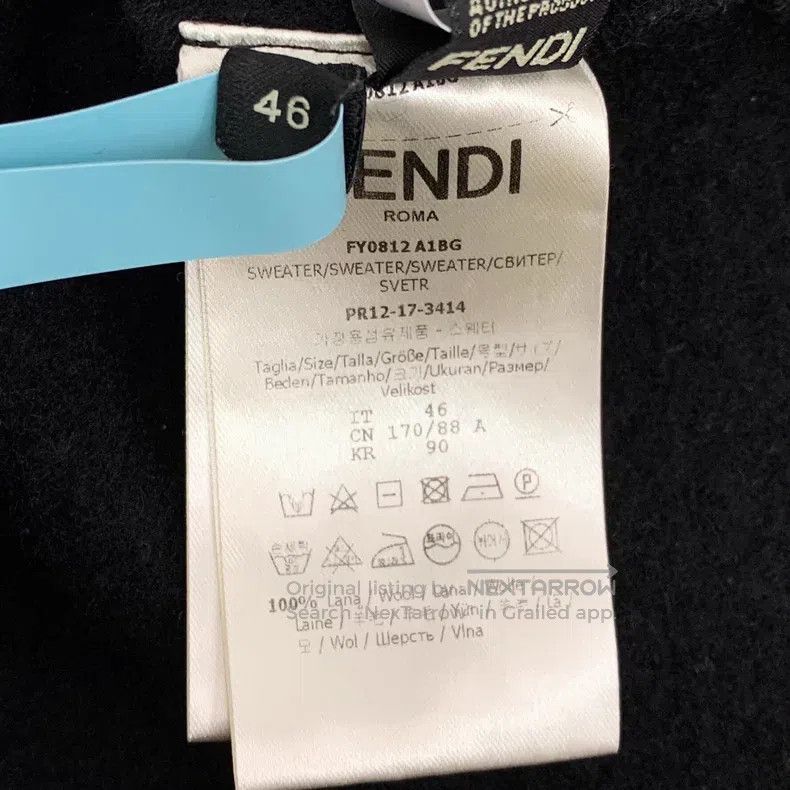 Fendi Fendi Black Graffiti Letter Embroidered Wool Crewneck Long Size US S / EU 44-46 / 1 - 6 Thumbnail