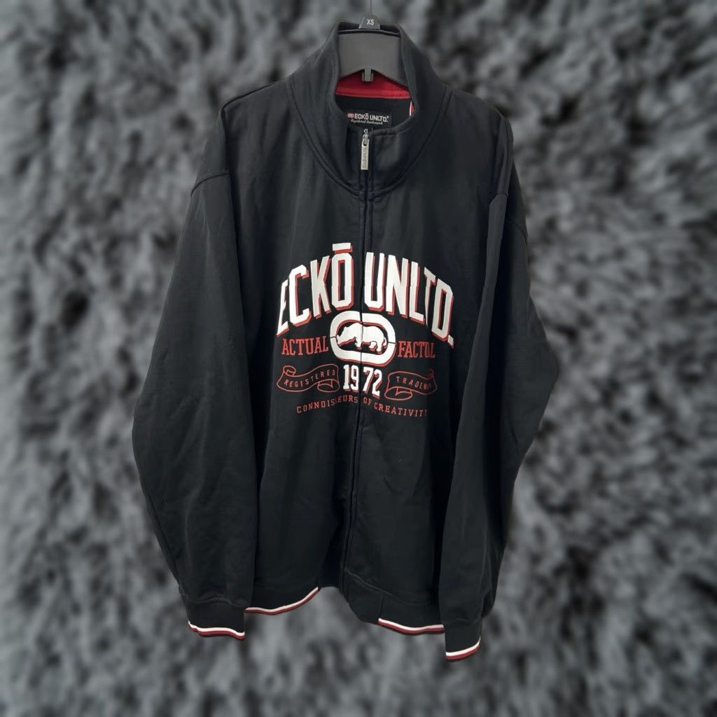 Ecko Unltd. Ecko Unltd Track Jacket Mens XL Black Red Full Zip Logo L/S Size US XL / EU 56 / 4 - 1 Thumbnail