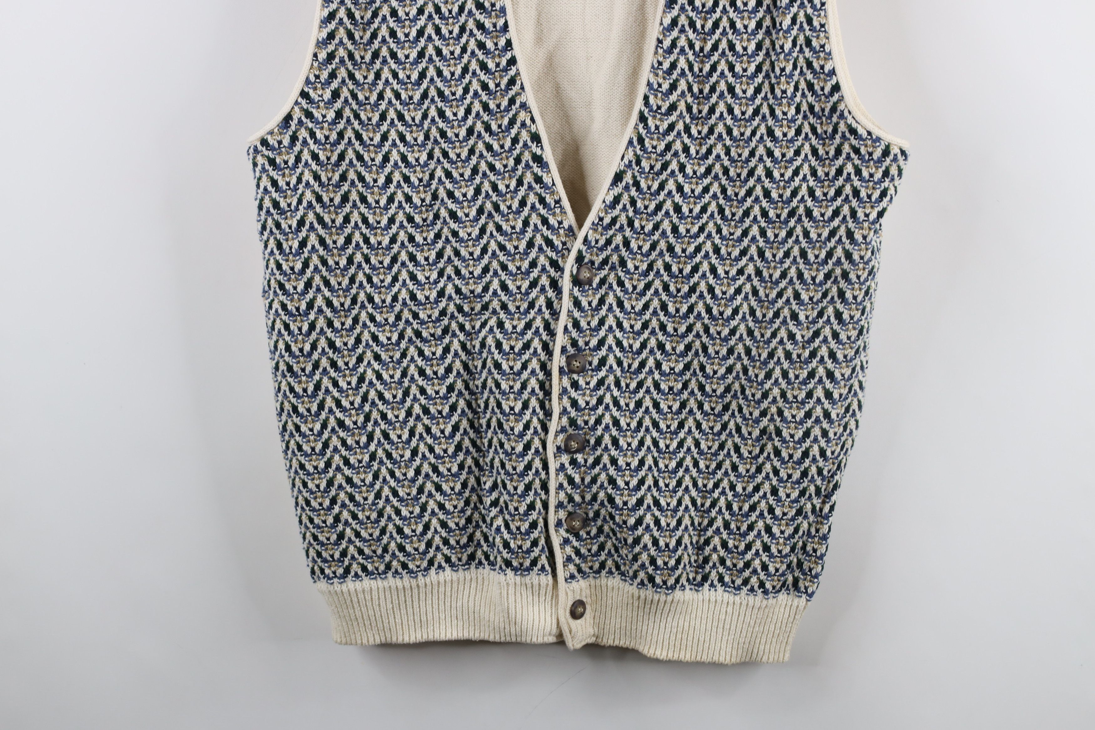 Vintage Vintage 90s Streetwear Herringbone Cardigan Sweater Vest USA Size US M / EU 48-50 / 2 - 3 Thumbnail