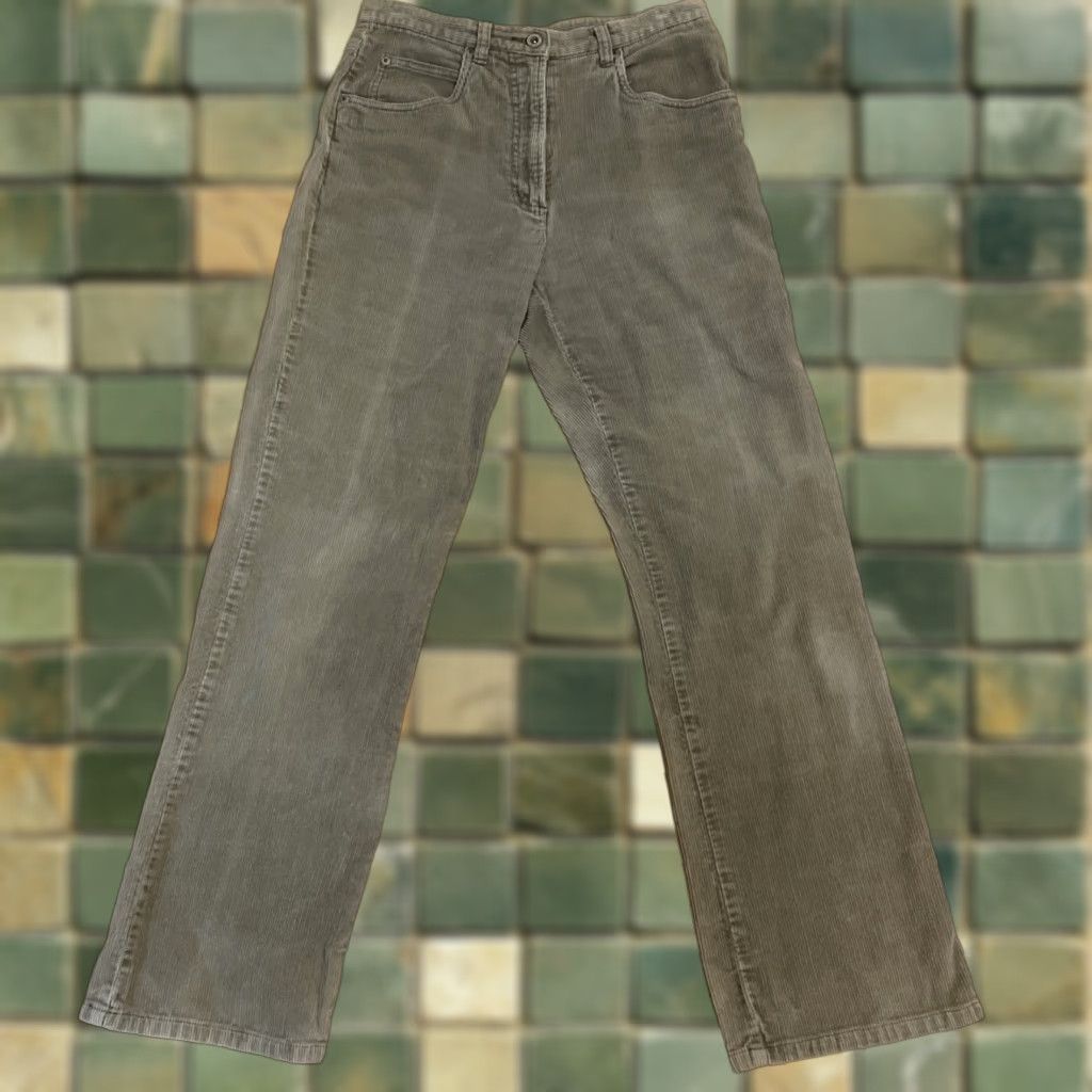 American Eagle Outfitters VINTAGE American Eagle Outfitters Corduroy Pants 6 High Rise Boot Flare Tan Womens Down to 2000s Y2K Baggy Hip Hop Casual Clean Beige Pants Size 28" / US 6 / IT 42 - 1 Thumbnail