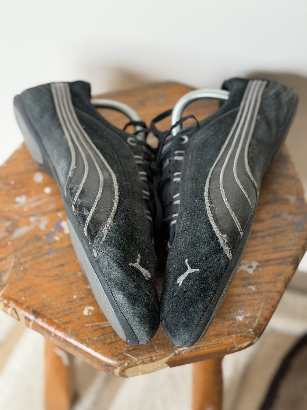 Puma Puma Speedcat Black Leather Suede Sneakers Y2K Size US 7 / EU 40 - 5 Thumbnail