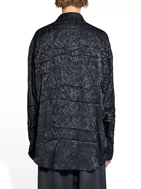 Balenciaga o1mt1gz0924 Logo Strips Minimal Shirt in Black Size S / US 4 / IT 40 - 4 Thumbnail