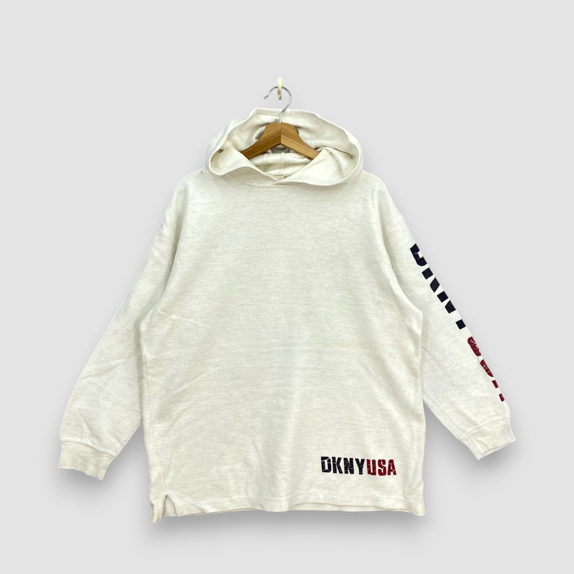 DKNY Vintage DKNY USA Hoodie Sweater Pullover Hooded Sweatshirt Size US L / EU 52-54 / 3 - 1 Thumbnail