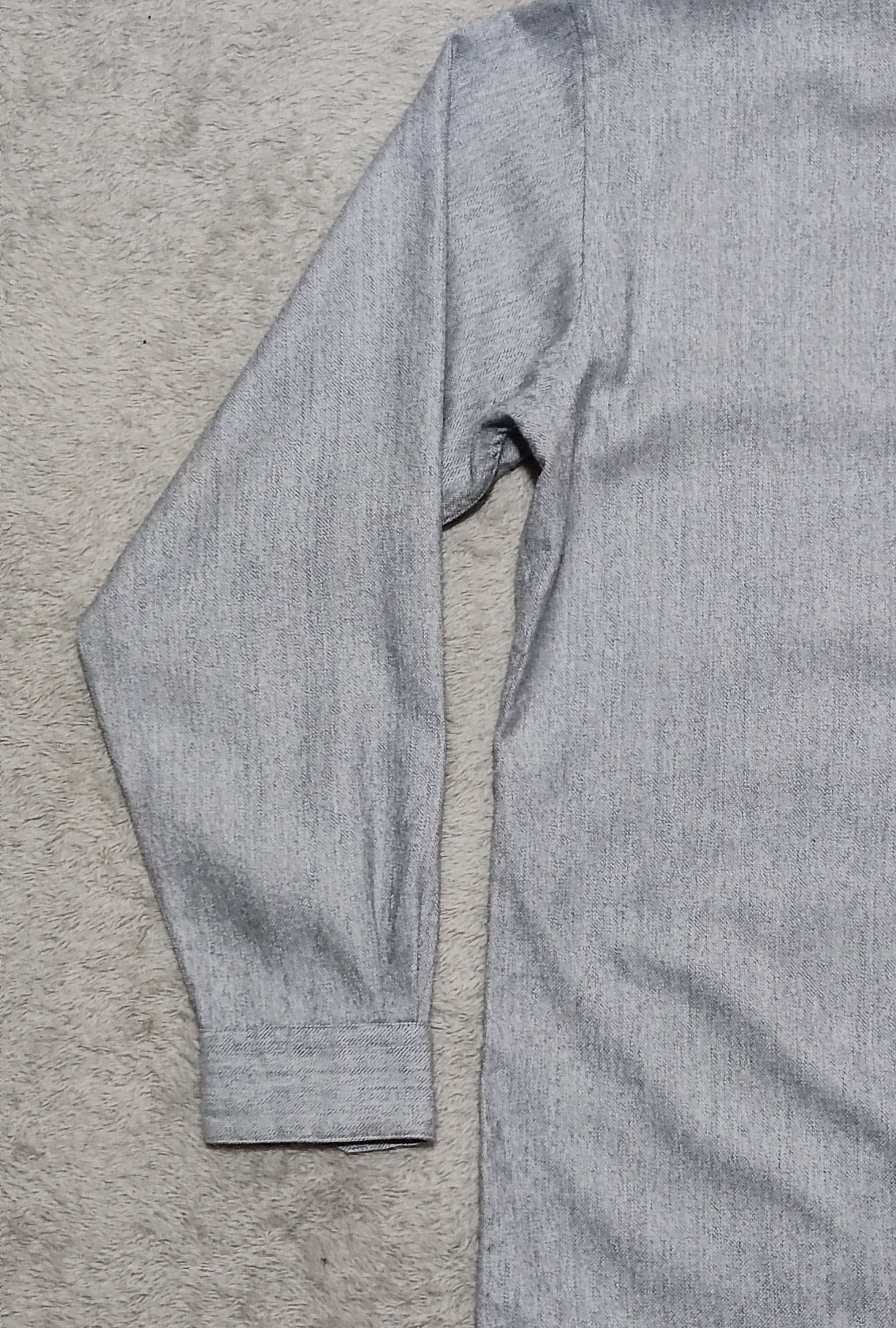 Pierre Balmain Pierre Balmain Leather Belt- Wool/Slik Button Up Gray Shirt Size 46 - 13 Thumbnail