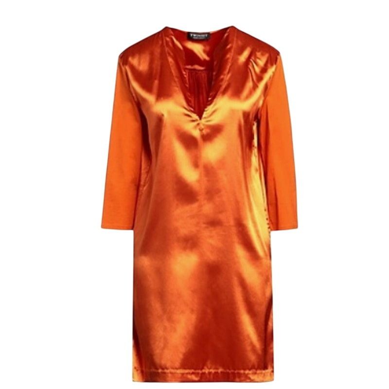 TWINSET Twinset Satin Jersey Dress with wide sleeves rust L Size M / US 6-8 / IT 42-44 - 1 Thumbnail