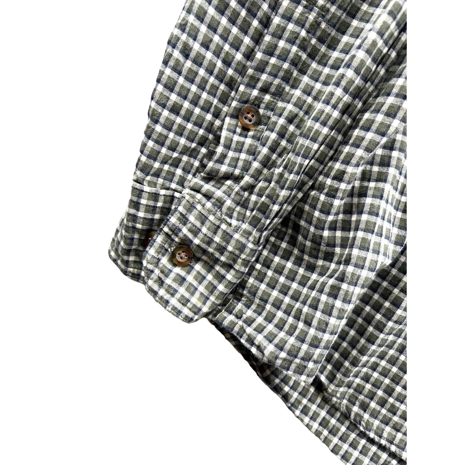 Vintage × Woolrich Woolen Mills Woolrich Men's Green Micro Check Button Down L/S Shirt Size US XL / EU 56 / 4 - 7 Thumbnail