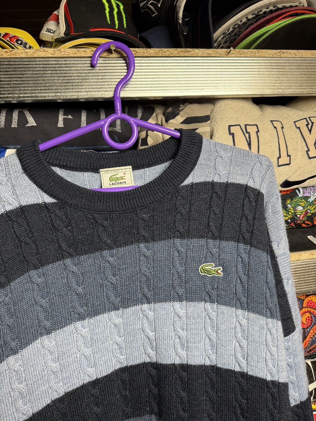 Lacoste × Vintage Vintage Lacoste Chemise Wool Sweater Knit Y2K Striped 90s Size US L / EU 52-54 / 3 - 4 Thumbnail