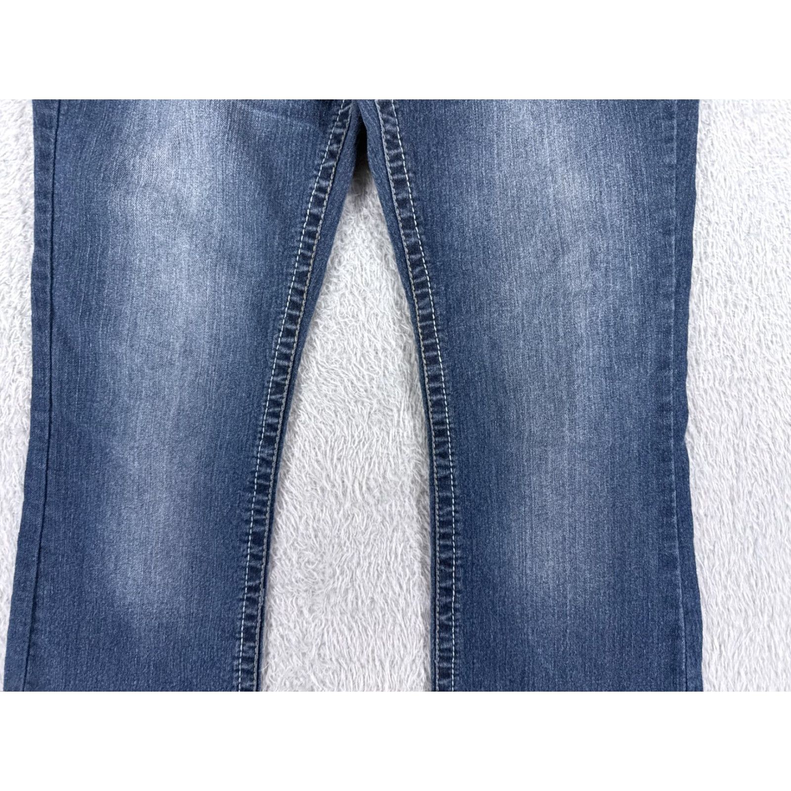 Vintage No Boundaries Jeans Women 13 Blue Denim Flared Low Rise Cotton Blend 30x30 Size 34" / US 12 / IT 48 - 3 Thumbnail