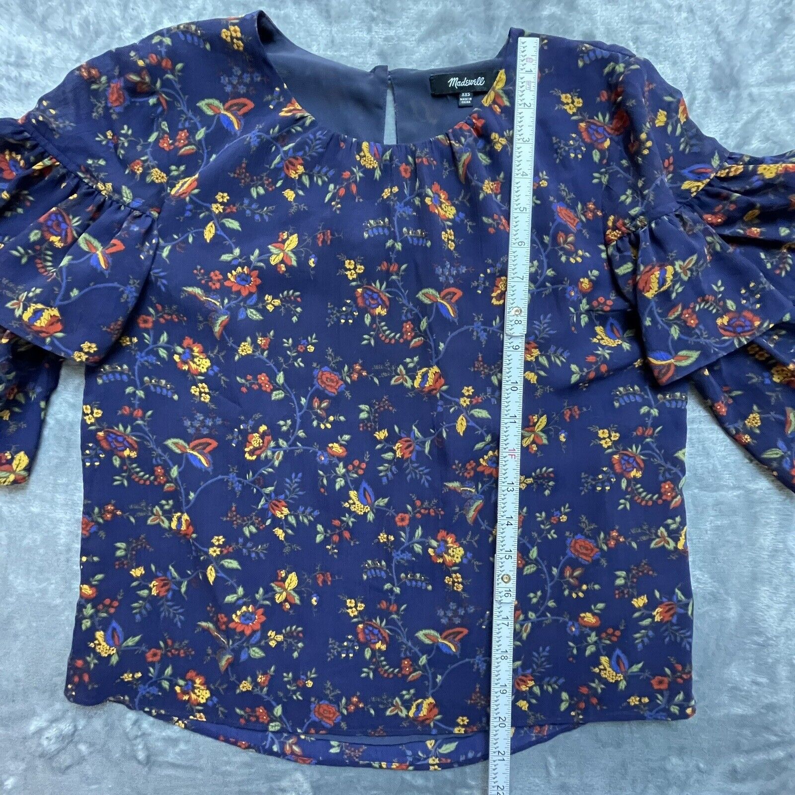 Madewell Madewell Shirt Womens XXS Blue Ruffles Boho Hippie Cottage Size XXS / US 00 / IT 34 - 8 Thumbnail