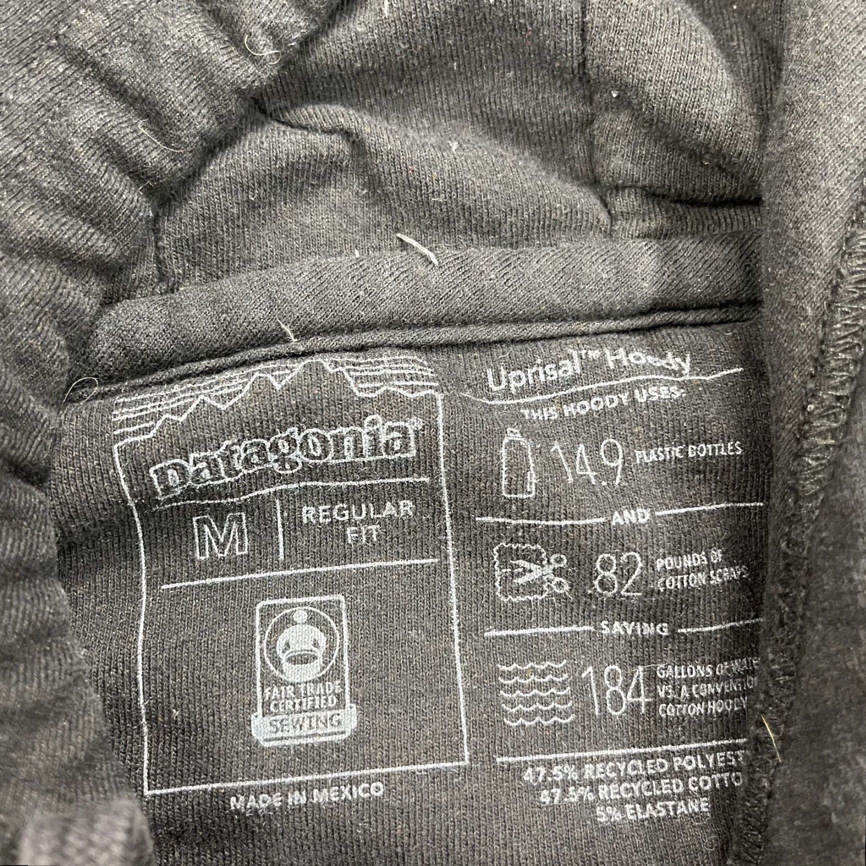 Patagonia Hoodie Womens M Black Uprisal Hoody Pullover Cropped Sweatshirt