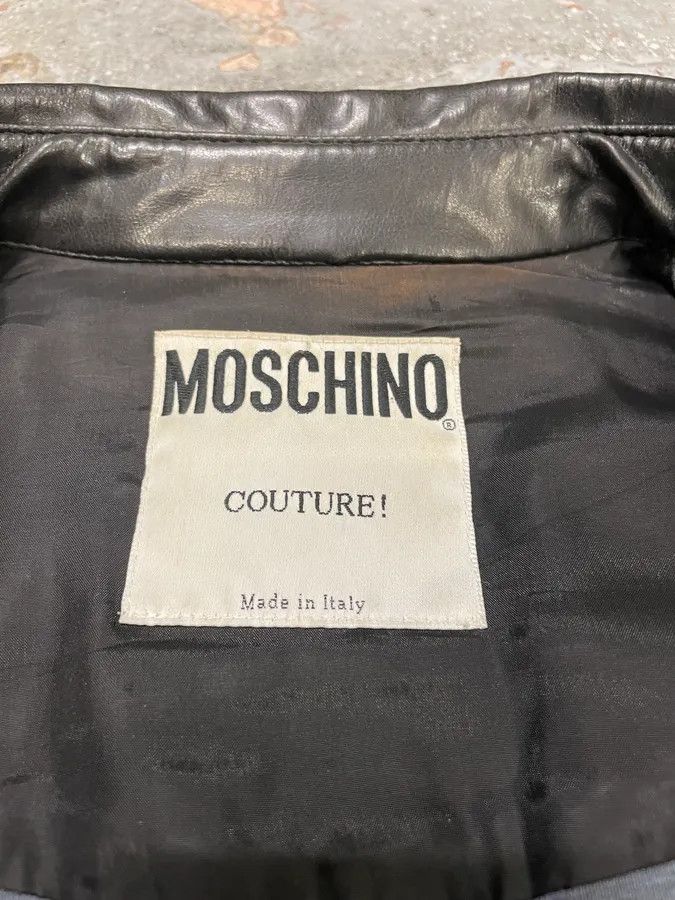 Designer × Moschino × Vintage Moschino Sleek Eco Leather Black Shirt Size S / US 4 / IT 40 - 7 Thumbnail