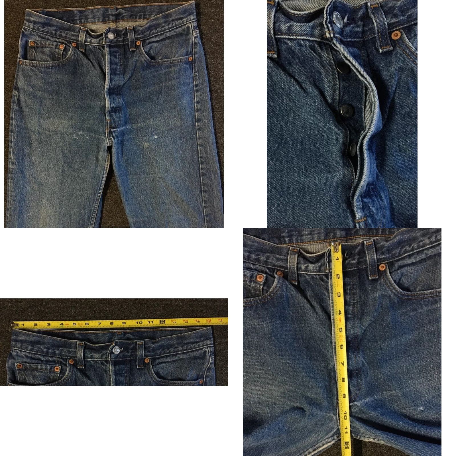 Levi's VINTAGE Levi's 501XX Jeans Men 32 Blue Distressed Button Fly 90s Grunge Punk USA Dark Denim Straight 31 Inseam Size US 32 / EU 48 - 8 Thumbnail