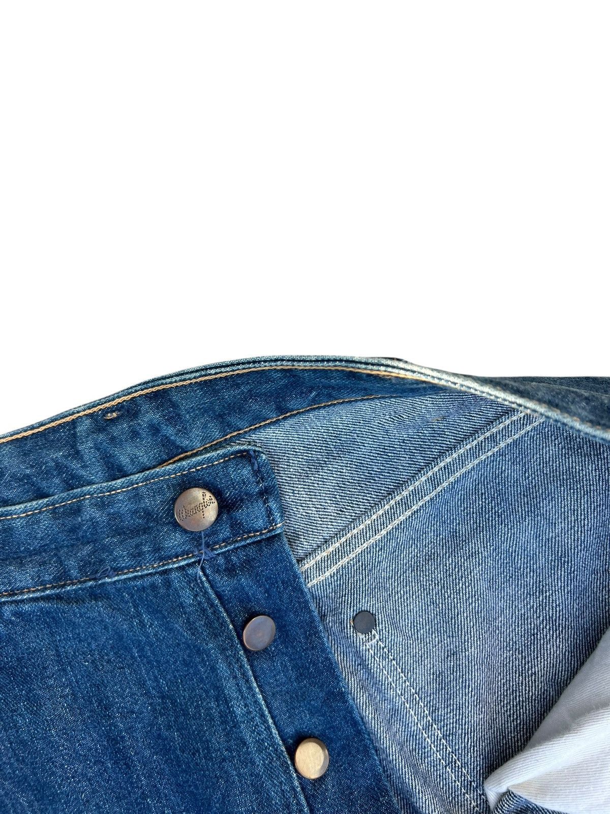Wrangler Vintage 90s Wrangler Blue Bell Mud Denim Selvedge Jeans Size US 35 - 7 Thumbnail