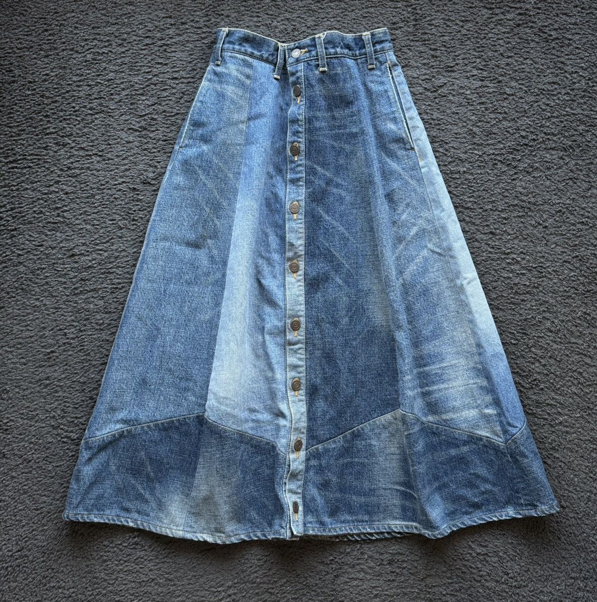 Celine Celine Blue Denim Maxi Skirt Size S / US 4 / IT 40 - 1 Thumbnail