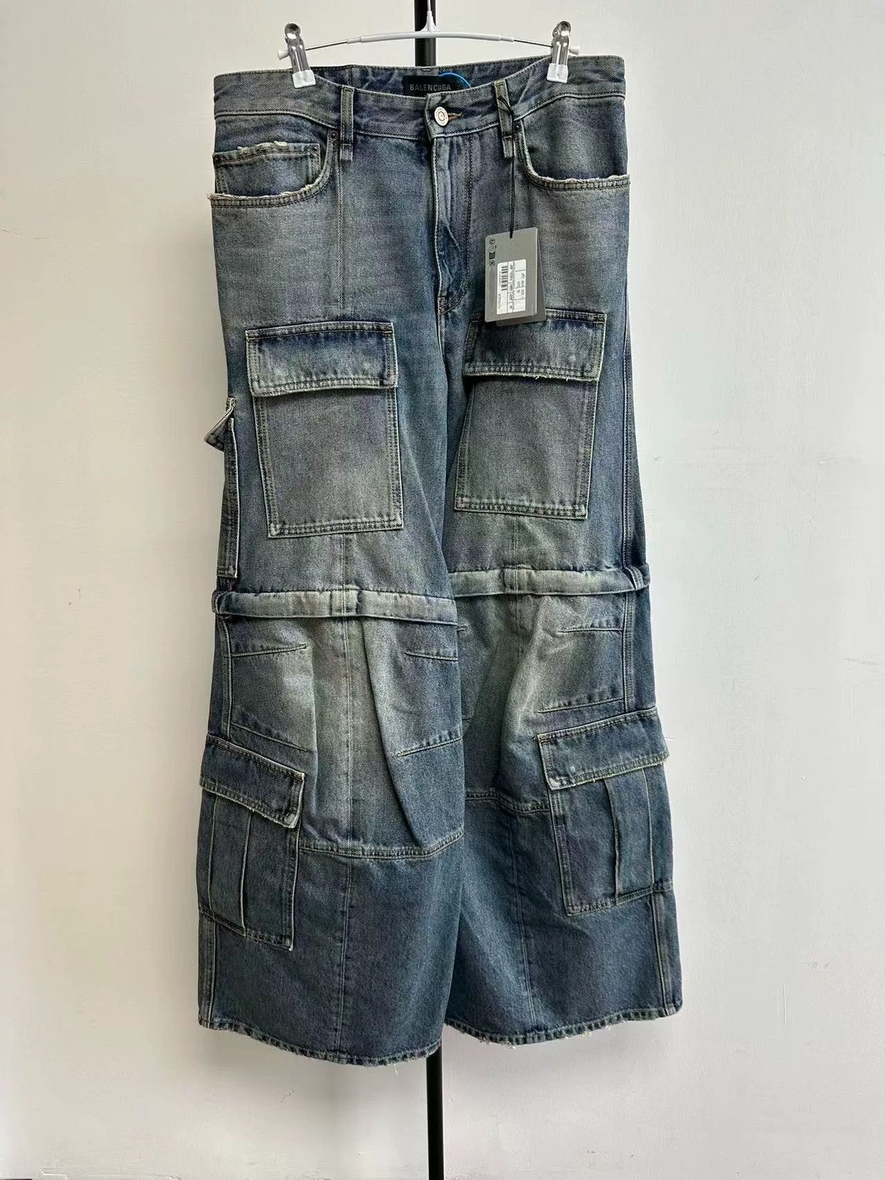 Balenciaga Balenciaga Bleached Cargo Flared Jeans Size 22" - 1 Thumbnail