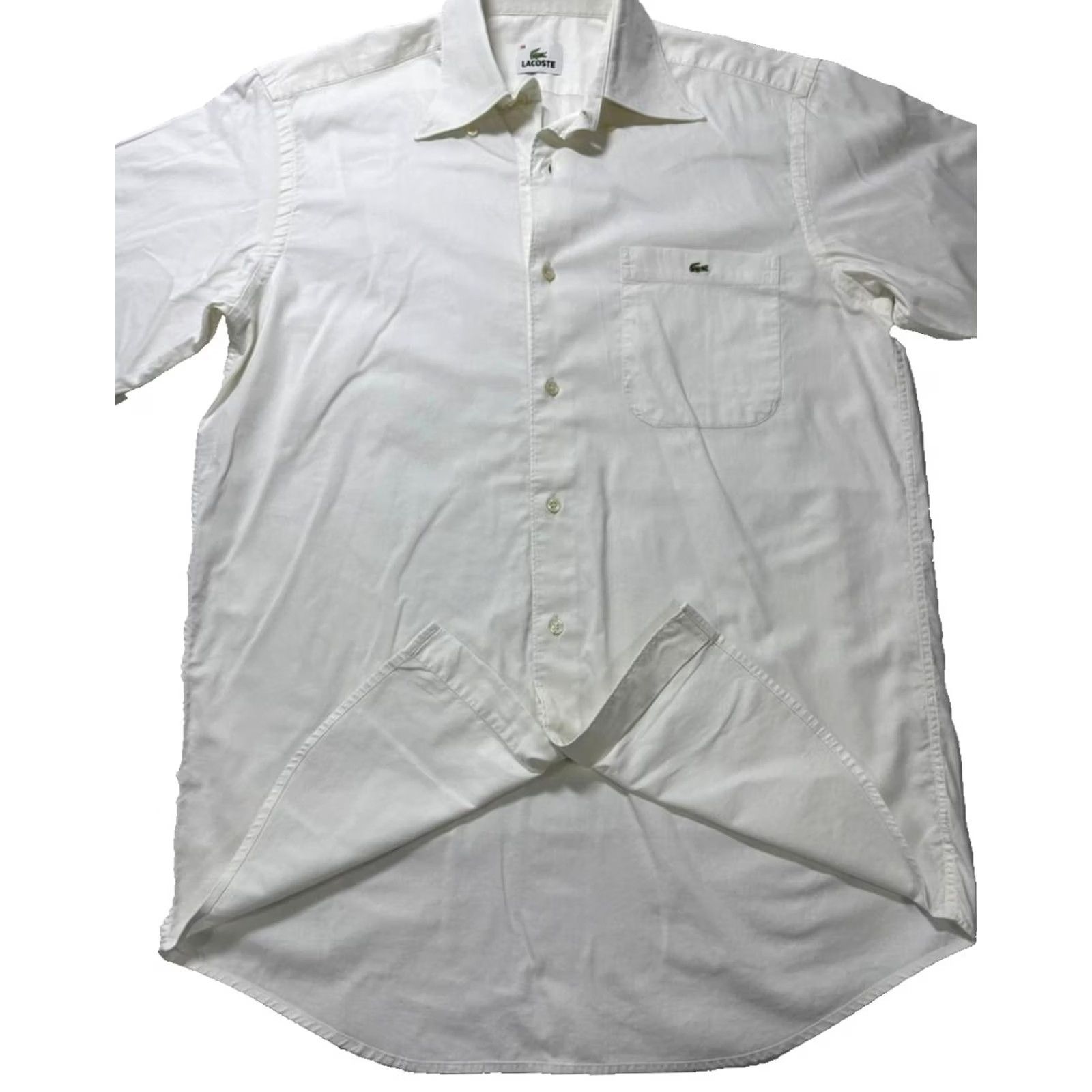 Lacoste Lacoste Mens Regular Fit Premium Cotton Shirt 38 White Check Button-Up Shirt Size US M / EU 48-50 / 2 - 3 Thumbnail