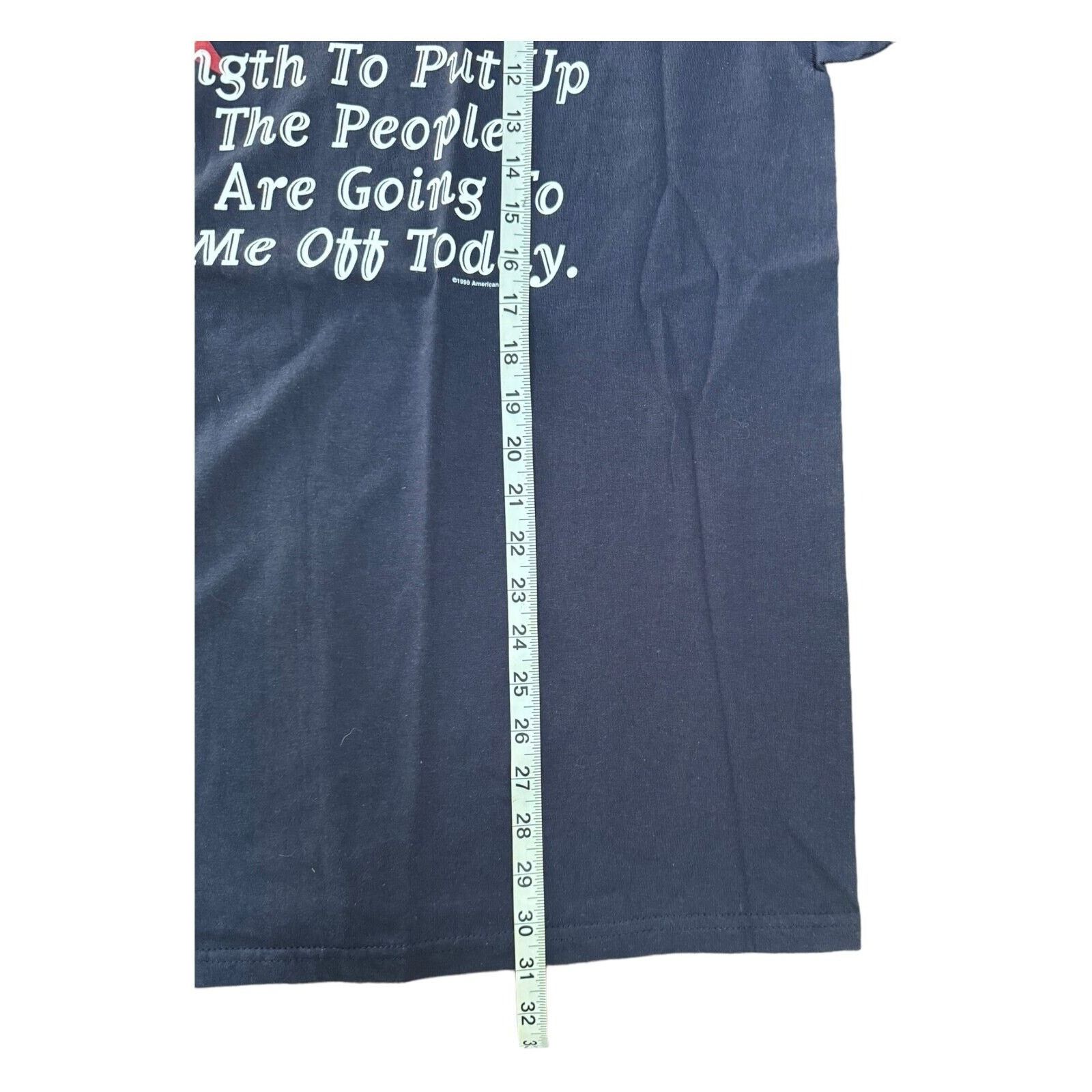 Anvil 90s Vintage Humor 1999 Adult XL Navy "Lord Give Me Strength" Size US XL / EU 56 / 4 - 6 Thumbnail