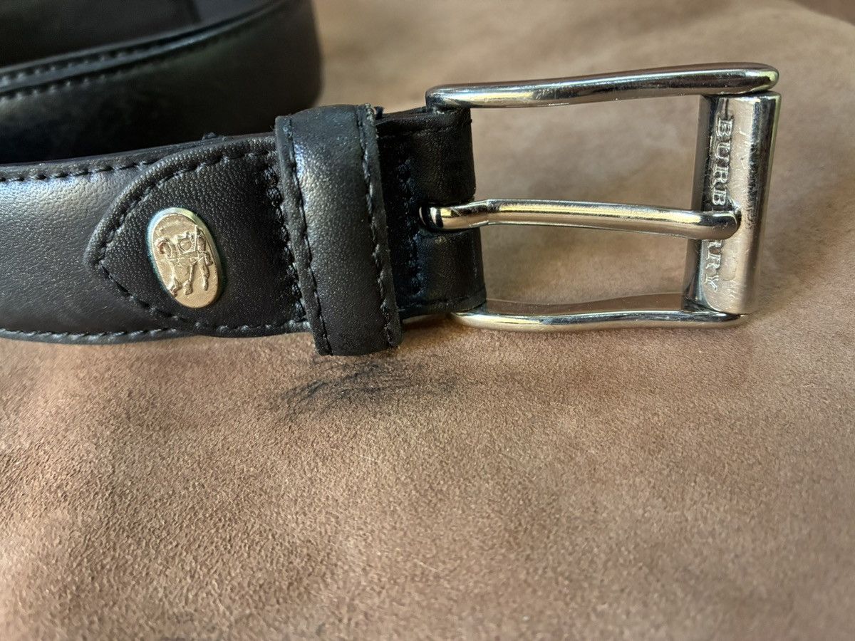 Burberry BURBERRY BLACK LEATHER BELT Size 38 - 1 Thumbnail